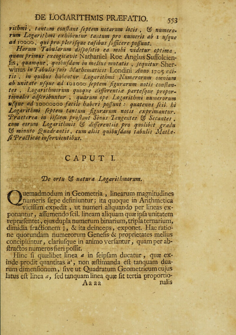 γΜπίϊ , ΐαηΐΐίΐη οοηβαηί ββρΐειη ηοΐανητη ίοοΪ3 , ηηηιεγο* γητη Σ,ο^αΐϊιΙιηϊ βχίο’ώβηΐητ ίαηίηηι ρτο ηιΐΐηβτϊχ α(? ι η/^ηα αά ιοοοο, ψύ ρΓΟ ρΙεΓΪβφίε οα/ιΙ?ιΐ5 βφβέτβροβ'ηηί. Ηαηυη ΤαΙαΙανηνη άϊ[ροβιίϊο βα τηώϊ νϊάβίητ ορίΐΫπα , ψιαηιρήιηΗχ εχεοφανΗ ΝαίΗαηίεΙ Κοε Αη^ΐυδ δυίϊοΐείεη- ίίδ, ηιιαπιηιιβ, ηηϋηιβάαηι ϊη ιηεΓηιζ τηιιΐαΐϊς , ρεψιϊΐητ δΙίΟΓ- \νίηιΐ5 ϊη ΤαύηΙι* ’/ηϊ* Μαΐύειηαΐϊεϊ* Εοηάίηί Αηηο 1705 εάϊ· ΐυ % ϊη ηιι'ώΐί* Ιοα^εηΐηΓ Ρο^ατϊΐΙοηιϊ ΝΐίτηεΓΟτηηι οΐηηϊκη* αΐ) ηηϊΐαΐε ηβψίβ αά ιοιοοο βερΐεπι β^ηνατητη ηοΐϊχ εοηβαη- ΐ65 , 1^θ£αγιί!]?ηοτη?η ψιοψίε άϊβΡετεηΐϊα ραηβφιιβ ργοροτ- ΐϊοηαίε* αά/ϋνώιιηΐίίν , ψεαηιπι ορε Ι^ϋ^ατϊίΐοπιϊ ηίίηιενοηιτη ηβηε αά ιοοοοοοο βαεϊΐε Ιοαύενϊ ροβιιηί : ηκαΐβηη* βεϊΐ. !οϊ Ι^ο^ατϊίΙοπιϊ (ερΐβτη ΐαηΐηηι βζΐίΓαηιτη ηοΐιι εχρΓΪηιαηίηΓ. ΨναβίβΠ'α ϊη ϊϊβάε>η ρροβαηΐ 8ϊηιι$ Ίαιι&εηϊε* & 8εεαηΐ65 , εηνη βοτηηι Ζ,ο^ανΜιηϊχ & άϊρβετεηΐϊϊ* ρτο ψιοΐϊύεί ^ναάη & ηιϊηιιΐο ββιαάναηΐ/>, αηη αίιϊε αριϊύηβάαηι Ιαύιιΐϊχ Μαΐίβ- β ψγαΑϊοαε ϊηβγνϊεηί'ώια. ο α ρ υ τ ι *Όε ονίιι & ηαίιιτα Ι^οζαηίίοιηοηιηι. |Π€ΐϊΐΕ(1ίηο(1υίτι ίη Οεοπιείιπα , Ιίηεαπιαι η^ηίϋυάίηεδ Ήυηιεπδ Γερε άεΠηίιιηίιιΐΓ; ίΐα ςιιοφαε ίη ΑπϋΗιτιεϋίεα νίείίΓιιη εχρεάίϋ , υί: ηιιιηεπ &1ίςιιαηάο ρεΓ Ιίηεαδ εχ- ροηαηίιιΐΓ, αίΓιιηιεηάο Γείΐ. Ιίηεαιη &1ίφΐ2ΐη φΛ£ε ίρΓα υηίΐαΐεηι ΓερΓ^Γεηίεί:, ε]ιΐδ άιιρία ηιιπιεπίΓη βίηαπυπι, ίπρία ίεΓηαπιιηι, εϋιηίάία ίταέΗοηεηι 1, & ίία (ίείηεερδ, εχροηεϋ. Η^ε Γαύο- ηε ςηοηπκίαιη ηυΐΏεϊΌπιιη ΟεηεΓίδ & ρΓορπεϋαίεδ ιηεΐίιΐδ εοηείρίυηαίΓ, εΙαπιιΓφαε ίη αηίηιο νεΓ&πϋιΐΓ, ςυαιη ρεΓ Λ- βτα&οδ ηυηιεΓΟδβεπ ροίΓιϋ» Ηίηε Γι ςα^ΠΒεΐ: Ιίηεα α ίη ΓείρΓαπι (ΙυεαϋυΓ , ςυεε εχ- ΐηάε ρΓοάΐί: ςιίΕηάϋαδ λ1, ηοη 32ίΗηιαη^α είΐ ίαηφίαπι άιι^- ητηι άίηιεηΓιοηηπι, Γίνε υϋ ΟιιαάΓαϋυιιι Οεοηιεΐπευιη ευ]αδ Ιαϋυδ είΐ Ιίηεα α, Γεά ΐ^ηαυαΓηΙίηεα αυ^ε ϊιί ίεΓίία ρΓοροηίο- Αααα παίίδ