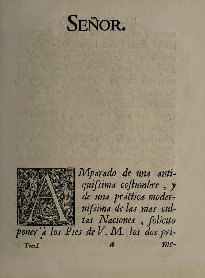 Señor Mparado de una anti- quifsima coftumbre , y de una praÜica moder¬ nísima de las mas cul¬ tas fijaciones , foliáto poner a los Pies de V. M. los dos yri- Tom.I. & VYIC~*