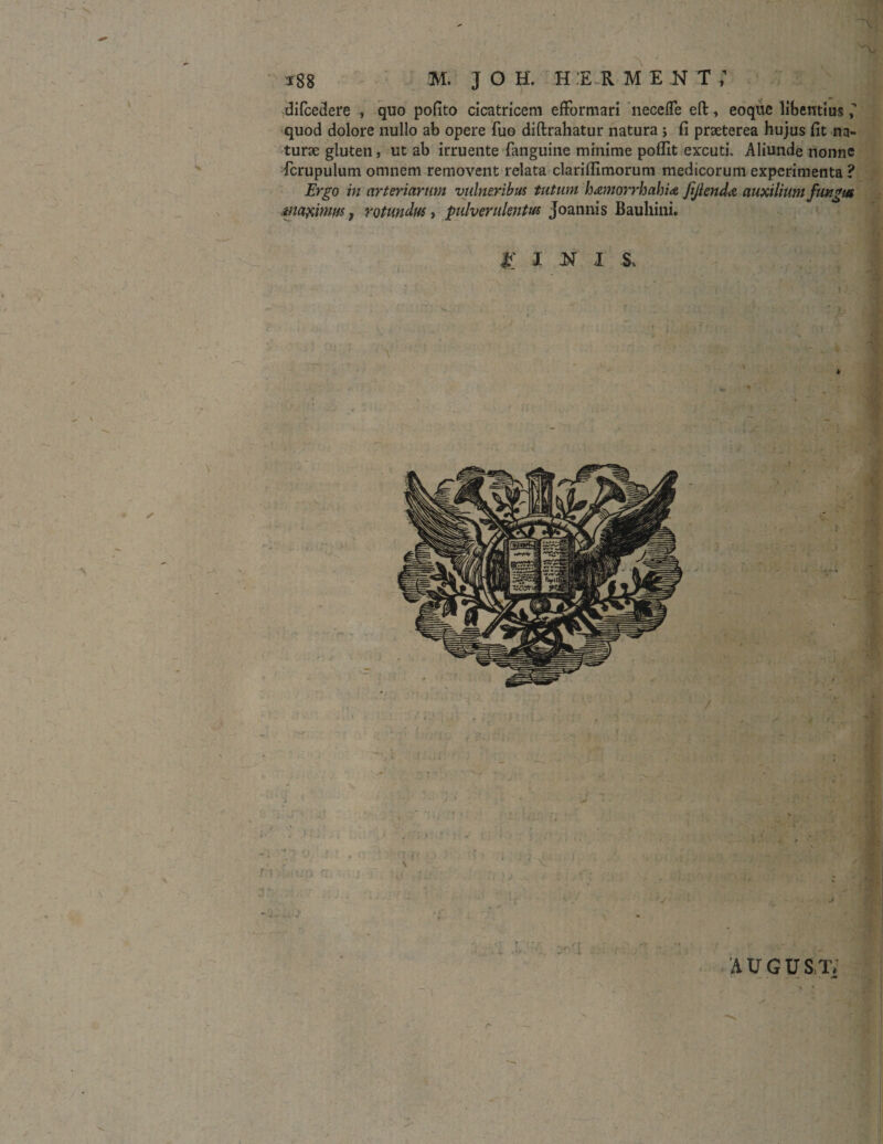 x88 M. J O H. H 'ER M E _N T ; difcedere , quo pofito cicatricem efformari necelTe eft, eoque libentius quod dolore nullo ab opere fuo diftrahatur natura ; fi praeterea hujus fit na¬ turae gluten, ut ab irruente (anguine minime poflit excuti. Aliunde nonne fcrupulum omnem removent relata clariflimorum medicorum experimenta ? Ergo in arteriarum vulneribus tutum h<cmorrhahi<e fijlenda auxilium fungus maximus, rotundus, pulverulentus Joannis Bauhini. W . * * )