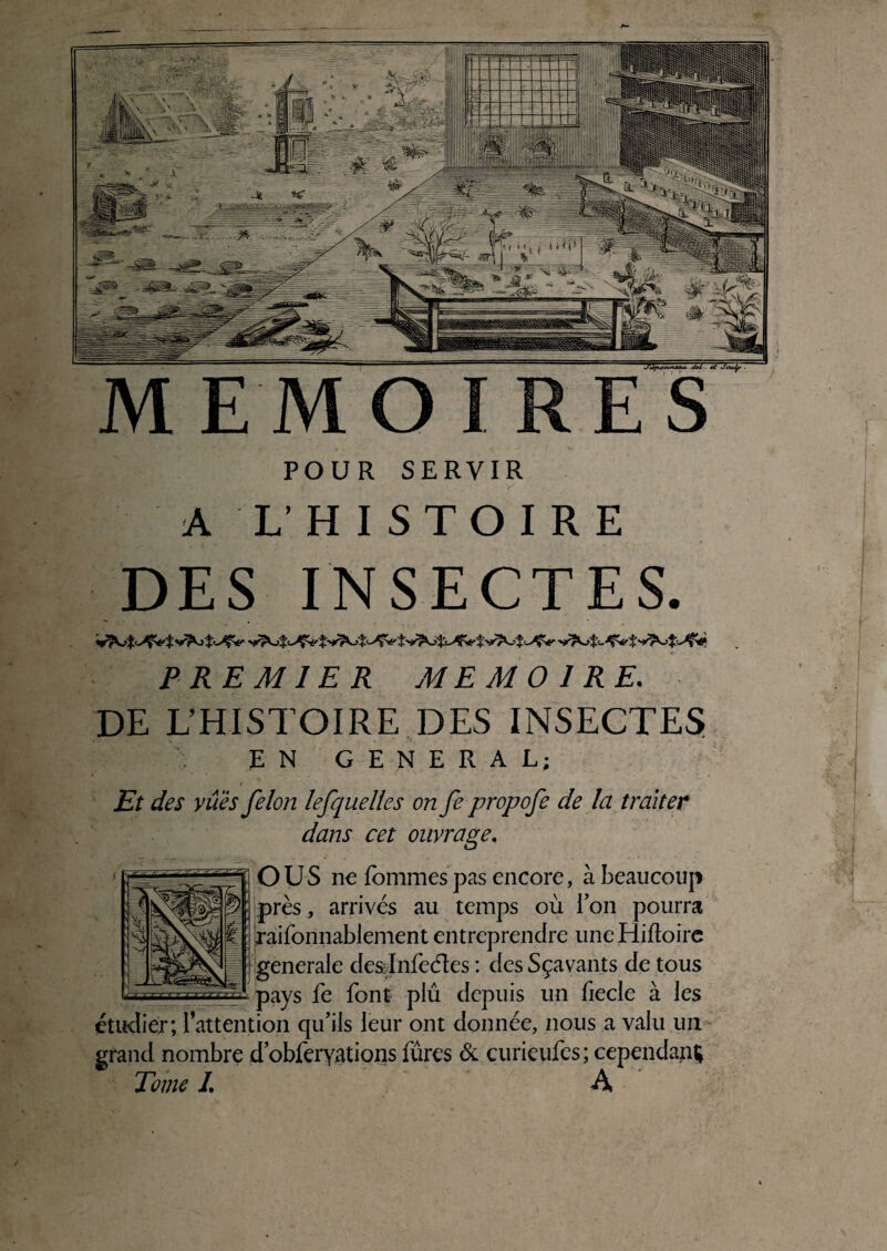 POUR SERVIR A L’HISTOIRE DES INSECTES. rJfcjjpj) .... * . * < PREMIER MEMOIRE. DE L’HISTOIRE DES INSECTES EN GENERAL; Et des vuès félon lefquelles on fe propofe de la traiter dans cet ouvrage, O US ne fournies pas encore, à beaucoup près , arrivés au temps où l’on pourra raifonnablement entreprendre une H i foire generale desdnfeéîes : des Sçavants de tous pays fe font plu depuis un fiecle à les —; 1 ; v Slip f: étudier; l’attention qu’ils leur ont donnée, nous a valu un grand nombre d’obferyations fûres & curieufcs; cependant;