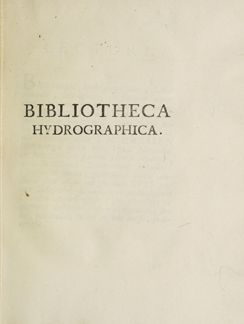 BIBLIOTHECA HYDROGRAPHICA.