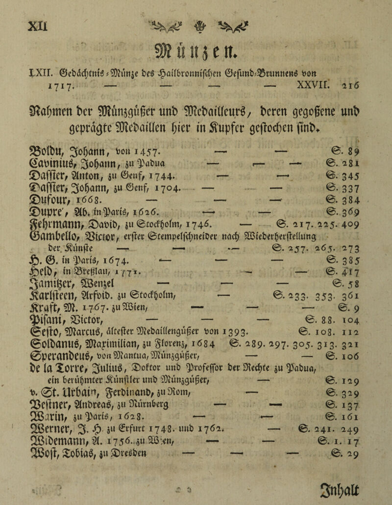 ii ii$ e tt LXII. ©ebdcfytttfe *S9lim$e be$ dpQifbrottm'jcben @efiwb<33nmnett$ fcoit 17! 7* * — — — — XXVIL 116 Sßagnten bcr $D?ün$güger unb SKcbaitfeurS, bereit gezogene unb geprägte SOtebaiflen gier in Tupfer geftoegen ftnb* 93olbn, 3of)atm, bott 1457* — Gaöiniuö, 3of)<mn, $u Q>abua — . ©afjier, Slnfon, ju ©enf, 1744. — Safiter, begann, ju ©enf, 1704. ©itfour, 1662. — — ®upre'/ 9(5. t'n$ait$, 1616. —- ftepnnann, Santi», ju ©tccf^oim, 1746. — — ©. 89 — ©.181 —. ©• 345 - <©337 ©. 384 ©. 369 ©. 117. 225. 409 »Mllpellü, SStrtor, erjtei ©tempeifdntet'Dei naef) 2Biebei§erfteüung bet- Äünpe —r — — @. 257. 265. 173 4b. ©. •» paciä, 1674. *— — — ©-385 Jbelb, tnSStepIau, 1/71. — — @-4'l7 3<unit$er, 'iSen^l — — — @.58 ^arljleen, ?trfwi>. ju @tcrf§o(m, — ©-233. 353. 361 jtraft, SÜt. 17Ö7- juSföten, — — — ©. 9 ^pifanif SSictor, — — — ©. 88. 104 <Se|tO, SDtarcuö, affeflec 551 ebaiifengüfjer bon 1393. ©.108. 112 ©oibanuö, SPayinuItan, ju gforens, 1684 ©• 289- 297. 305.313. 321 ©jperanbeil^ bon®antua,9)limjgü|?a-, — — @. 106 be ia Xorre, 3uUu$, ®oftot unb ^vofeffoi bei 9lecf)fe ju 'pabuu, ein bet ü§mtet Äünplei unb 9)iünjgü|jer, — ©.129 n. @t. Urbaiti, gerbinant», ju9iom, — ©-329 Seltner, 2itiömi£, ju Üittrnbeig — ©-137 Sßaritv ju^atte, Xöa8. — -— Iöx «Berner, % £. ju ©tfu« 1748. unb 1762. — @.241.249 2Btbemann, 21. i756.^u 5ö3;en, — — @.1.17 2Boft, Xobtaö, jii Sveebett — — — @.29 ÜMatt