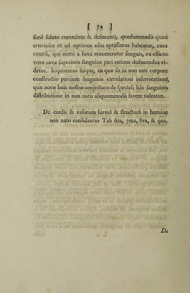 L J fime foluto commixto £c defaecato), quodammodo quasi arteriofus et ad optimos ufus aptiflimus habeatur, cum contra, qui matri a fcetu renumeratur fanguis, ex effecto* venae cavae fuperioris fanguine pari ratione deducendus vi- hin on : . , _ . detur. Inquiremus itaque, an quae fit in non nati corpore. . b;oq ibni/tib x>up conftrudio partium fanguinis circulationi infer vientiurpt, • brius vi 1p • quae novae huic noftne coniedurae de fpeciali hac fanguinis, xM 'sirpi* lujinmlnoo rJi/onuB j diltributione in non natis aliquommodo favere videatur. ni ijfugnil r1iqrj:n nnortrugma fiiJVSf 23ior •c /i •>«> De cordis & vaforum forma & ftrudura in homine ATi rvfnv non nato con ohuA inpjB iti Tab 6ta, 7ma, 8va, & gna,,. r* T' vr/ri 'ab ota, fbioq off hirrii (rrfomsbmbSo* ntnv< ixnlnoo ul ihJxsb rrrilun . -xob ofuoii)ns»7 £ rxiBup xdGXJsbi mib Bifiinxl Muohi/xj dn frnolom aris[uo^um sgholam rduonuB ni mbhonim do) <01* me -xl m&uiohlxE hi hn . r - a r- Ixob BiuonrrG unud ’ fi 7( rtorn i jfiGiflin mBDonp ulom h i n yirhaholfcfq frunixSb rhulnonlriov ni eiugfJBi oinlifini oioqrnol oo inficoo Miiohi/fi hhfi Itr boli '.udoio* f «iiomqui amo'astov mp/hf idui ►trpijn fobrrighffJlnbd (gb&n ni Iu lolliBCj) ?Asd d ^indf im rnmflyor jf rnirjnd yulofftv lu ,oadqn minon ■ ■ 71' , .“r- nioionujiii -JU. jnhnL mobdh f v.» iykA Us»lJilOj ,s , ' , ■ [r r n.|