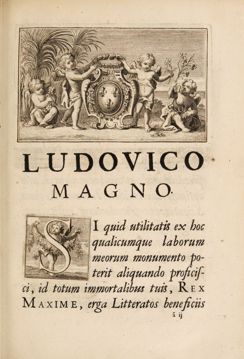 MAGNO. I quid utilitatis ex hoc qualicumque laborum meorum monumento po¬ terit aliquando proficif ci, id totum immortalibus tuis, Rex Max ime, erga Litteratos beneficiis