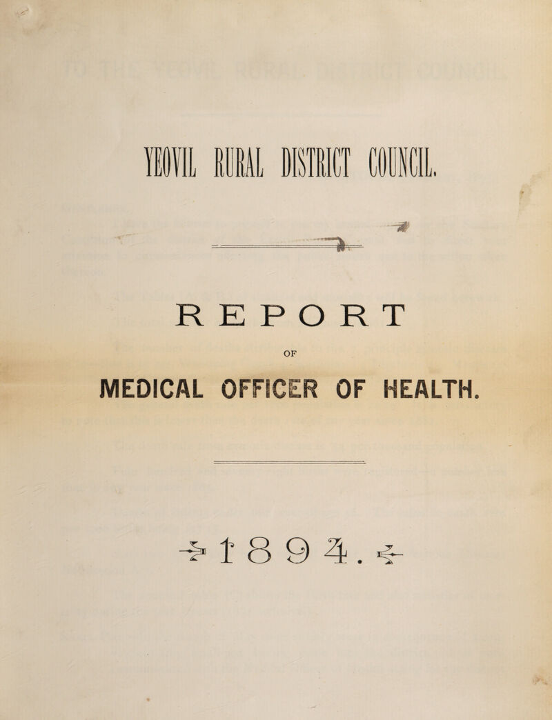 REPORT OF MEDICAL OF HEALTH.