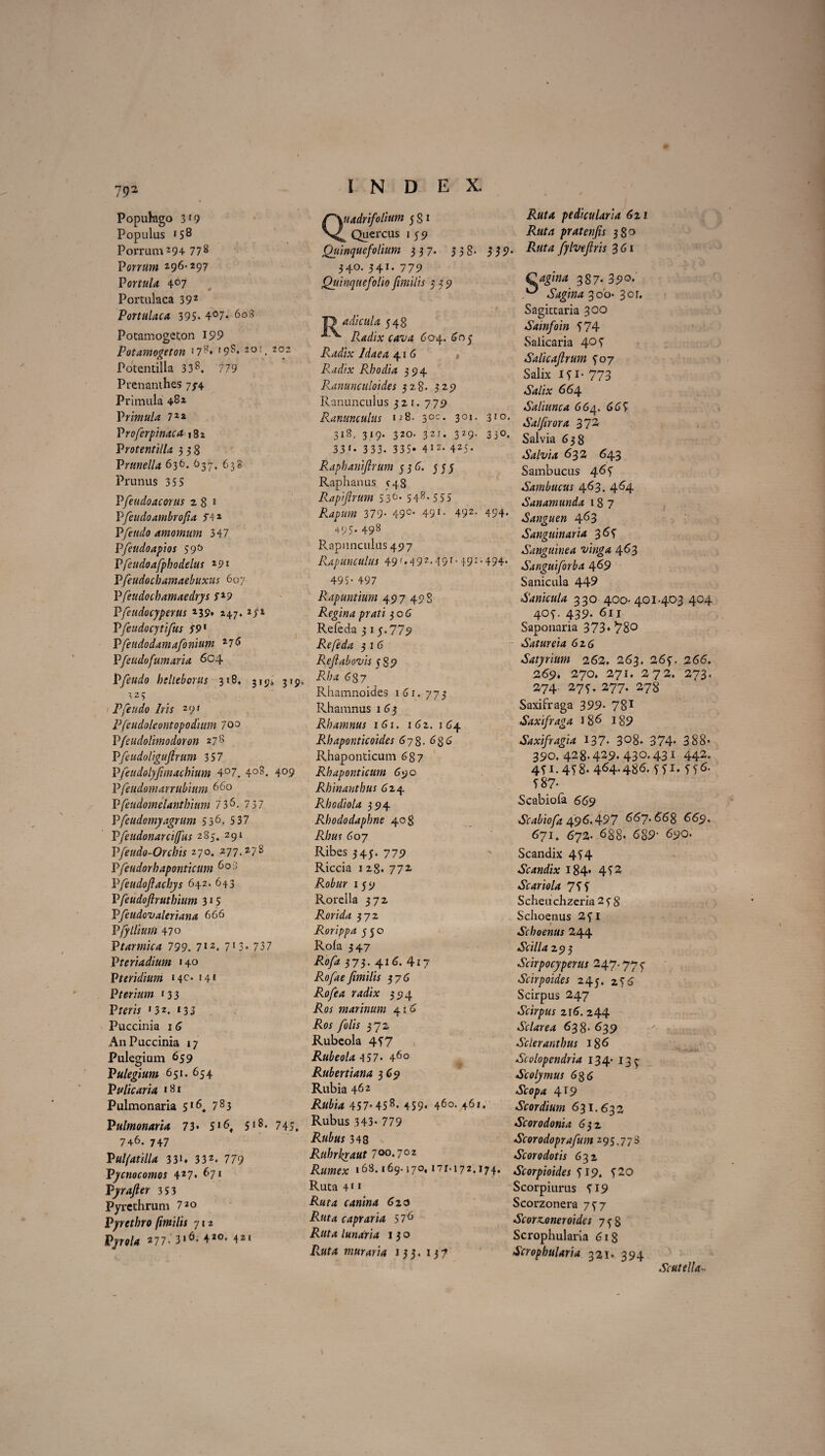 79 2 Popukgo 319 Populas '58 Porrum294 778 Porrum 296-297 Portula 4°7 Portulaca 392 Portulaca 395- 4°7- 60S Potamogeton 199 Potamogeton '7-* 198« 20202 Potentilla 338. 779 Prenanthes 7/4 Primula 4S2 Primula 7Z* Profer pinae a i8z Protentilla 338 Prunella 636* 637, 638 Prunus 355 Pfeudoacorus 2 8 J Pfeudoambrofia 74 2 Pfeuclo amomum 347 Pfeudoapios 596 Pfeudoafphodelus *i>i Pfeudoebamaebuxus 607 Pfeudochamaedrys 7*9 Pfeudocyperus *3S« 247» *7l Pfeudocytifus 791 Pfeudodamafonium a7<5 Pfetido fumaria 6°4 Pfeudo helleborus 318, 31^ 319» 3 2 5 Pfeudo Iris 2 9f Pfeudoleontopodium 700 Pfeudolimodoron 278 Pfeudoligujirum 157 Pfeudolyfimachium 4°7. 4°8- 409 Pfeudomarr ubium 66° Pfeudomelanthium 736. 73 7 Pfeudomy agrum 536. 5 37 Pfeudonarciffus 285. 291 Pfeudo-Orchis 270. 277.27S Pfeudorhaponticum (j0 ] Pfeudoflacbys 642. 643 Pfeudojlrutbium 315 Pfeudovaleriana 666 P/y Ilium 470 Ptarmica 799. 7lz. 7*3* 737 P teriadium 14° Pteridium mc- 141 Pterium 13 3 P?m* »32. »33 Puccinia 1 6 AnPuccinia 17 Pulegium 659 Pulegium 651. 654 Pulicaria 181 Pulmonaria 5*64 783 Pulmonaria 73» 5*6, 5|S* 745. 746. 747 Pulfatilla 33*« 332. 779 Pycnocomos 427- 671 pyrafter 353 Pyrethrum 72o Pyrethro ftmilis 712 P/reM 277- 3'6- 4»o- 4*' INDEX. Quadrifolium 5 S1 Quercus 1 59 Quinquefolium 337. 338- 539* 340. 341. 779 Quinquefolio ftmilis 359 Y> adicula 548 Radix cava 604. 605 Radix Idaea 41 6 Radix Rhodia 394 Ranunculoides 32,8. 329 Ranunculus 321. 779 Ranunculus 128. 300. 301. 310. 318, 319. 320. 321. 329. 330, 33'. 3 33. 3 35* 4 1 z* 425- Rapbanijlrum 536. 355 Raphanus 548 Rapiftrum 536* 548-5 5S Rapum 379- 49c- 491 • 492- 494- 495. 498 Rapunculus 497 Raptinculus 49f.492.-191 * 49:-494- 495- 497 Rapuntium 497 498 Regina prati 306 Releda 3 1 y. 779 Refeda 3 1 6 Rejlabovis 5 Si? Rha 6 87 Rhamnoides 161.773 Rhamnus 1 6 3 Rhamnus 161, i6z. 164 Rhaponticoides 6 78. 636 Rhaponticum 687 Rhaponticum 690 Rhinanthus 624 PJiodiola 394 Rhododaphne 408 iv/;«r 607 Ribes 345. 779 Riccia 1 28. 772. 1 59 Rorella 372 Rorida 372 Rorippa 550 Rola 347 Rofa 373. 416. 417 Rofaeftmilis 376 jRo/ftf 394 jRoj marinum 4 i 6 -Ro* folis 372 Rubeola 457 Rubeola y 57- 460 Rubertiana 369 Rubia 462 457-458- 459* 460. 461. Rubus 343- 779 348 Ruhrkraut 7°o-7oz Rwwex 168.169.170,171-172.174. Ruta 411 R«f4 620 capraria 57^ R«f4 lunaria 130 muraria 133. 137 ^.«/4 pedicularia 6zi Ruta pratenjis 380 iv«?4 fylvtjlris 361 387- 35? ©.' . Sagina 300- 3or. Sagittaria 300 Sainfoin 574 Salicaria 405 Salicajlrum 507 Salix I5I-773 Salix 664 Saliunca 664. 665 Salfirora 372 Salvia 638 Salvia 632 643 Sambucus 465 Sambucus 463. 464 Sanam unda 18 7 Sanguen 4^3 Sanguinaria 365 Sanguinea vinga 463 Sanguiforba 469 Sani cula 449 Sanicula 330 400- 401403 404 405. 439. 611 Saponaria 373«/'S0 Satureia 6z6 Satyrium 262, 263. 265. 266. 269, 270. 271. 272, 273. 274. 275. 277« 278 Saxifraga 399- 781 Saxifraga 1 86 189 Saxifragia 137« 3°8« 374« 388« 390, 428.429. 430.431 442* 451.458, 464.486. 551, 556. 587- Scabioia 669 Scabioft 496.497 667.668 669. 671. 672- 6g8« 689’ 690. Scandix 454 Scandix 184« 452 Scariola 755 Scheuchzeria 2f S Schoenus 251 Schoenus 244 «5Vi//4 293 Scirpocyperus 247.77 c Scirpoides 245. 2^5 Scirpus 247 Scirpus 216. 244 Sciar e a 638- 639 Scleranthus 186 Scolopendria 134. 13 p Scolymus 6^6 Scopa 419 Scordium 631.632 Scorodonia 632 Scorodoprafum 295.778 Scorodotis 632 Scorpioides 519, 520 Scorpiurus 519 Scorzonera 757 Scorzoneroides 7^8 Scrophularia 618 ScrophuUria 321« 394 Scutella«.