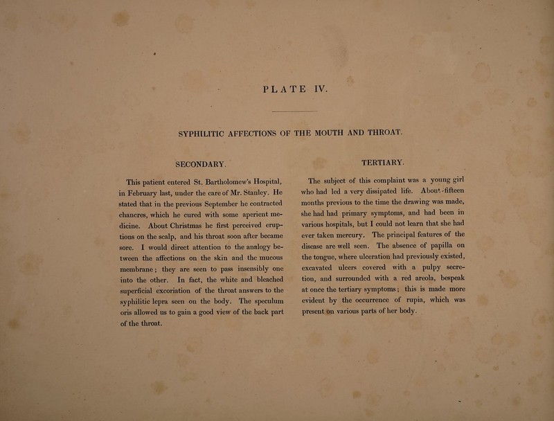 SYPHILIS. PLATE IV. /