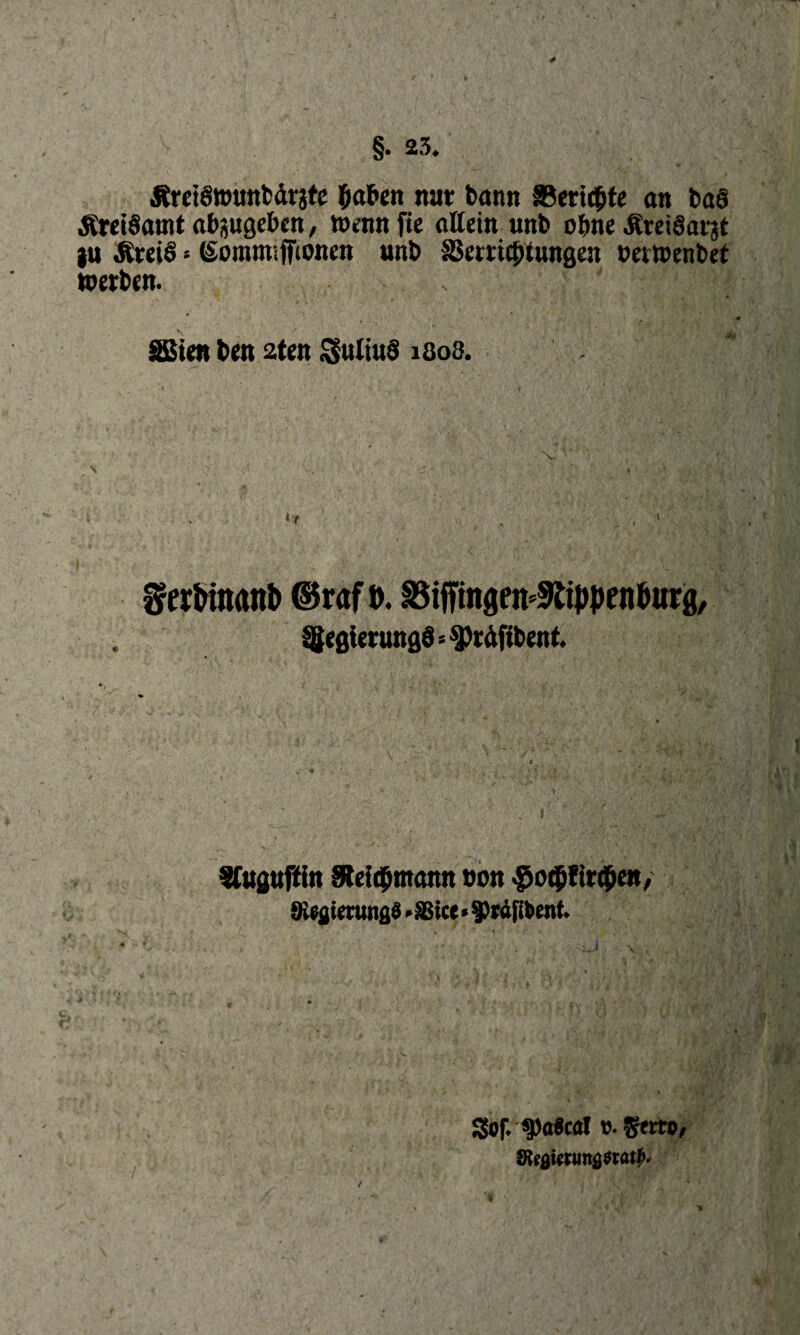 §• 23. Äm@tt>unbärjte &akn nur bann Berichte an baS ÄreiSamt abjugeben, wenn fie allein unb ohne ilreiSarjt )U Äreiö * (Sommiftconen unb §8emcp)ungen üet wenbet werben. ' J SSten ben 2ten Kultus iöo3. \ ; o . ■■ , -v. • » ■ tt . , 1 Sreitönant) ©raf D. ^ijfmgen^iwenfcurg, {geßierungS=^rdftbent • / Sfuguftin &ei$tnann non ^o$lir$en, {Rejjierunflö * SSice»spräfibent. S: • ‘ * ’ , . * . - J Sof. $)a$cal v- JRfgiaunäStaifi.