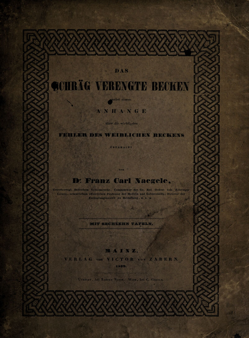 ebst einem itbfT die wichtigsten l'BER II A f P T vnn IF Franz Carl Grosshcrzogl. Badischem Geheimeralhe. Commenfhnr des Gr. Bad. Ordens vom 'Zollringer I V’ f/öwen, ordentlichem lifTentliehen Professor der Medicin uDd Geburtshiilfe, Director der Entbindungsanstalt s?« Heidelberg, ti. s. w VERLAG von Y I C T O U *W ZA BERN