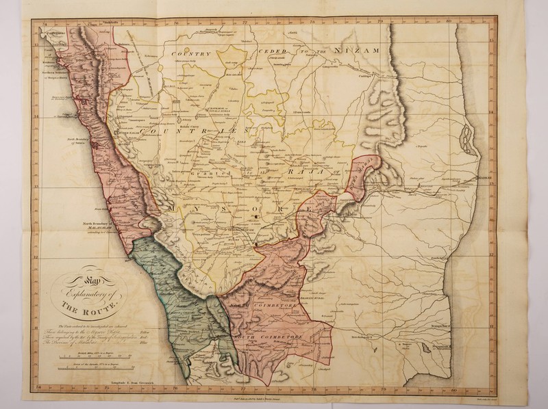 sinagiutdy J rj' JldStina^gurtt^ OySjj(rj,inuntniz• or 77/ay a -nagain Sam hr,ini/ °Jia lahari (adanuru Cb/nctta \YclUt pul'd THE f \MdaMva-gltur 'aruo'u Karma:, o rderip-cenda -hosso-Jmi > Hara -pimy a -hiilly Aiiajita Gangecotta fanctidt/gonda. o JitUya-durya Ri ins ot' 'Suii/ui or yfi tafia-pura .\tola- CalaMu o Ochi Y/t/i/tf/aya Cuddapa IS \lnrunvaii Can a cup at/ bd)avami giri dr a gup ti \Q Cothu/a Xuru Sj/a/tironda o y3alagami Jiaswa rapt¬ or For/i/ied )Surabha S Doddc/’i/ ) fiJCiUzdi \ 'Xf ' ffagar $KV/v/ in Ruins dXut/agull )JJpriali ClIATliAKAI. or v Si TALA DU It GA Shikari -pum Fauguda £ 3ai nt'dpattaruL fconda SPeim \S/j/iinia bSiddexzndsuihully Sahasiva hulh < Ghengsuguli Sanmdra—*r Cumaslu ; °liana giri ^Ajimitapnra So Heart/ \v. 4- Duma o.Zmangala Iludai JJolai/Nonuru Holalu Cai*ev Sh ii -am ogay lialrfii-girif Madighes)j ''atah petta Guma-naiada-pallii\ faikehaya/i i.ji \; 5 North A’urofirrtA nf TiilaVa *1 Jlady-ca/g % Ho tin da Sj —-*Tjuduru Hossodurga 8 .<Jf>'/laniira-girv ^Saaaviuuk twin ■ —MMadhurgu-i Yitnda -/> \/)oda -Bailed Ala/id-kii/i-dtuya A'Jdca t H ^ y, a'TitdlCUJ'U S^Yam/i •odtiBdla -/null a -girt 'oDssauru Ifirtitly Ciindaca , hnbaji-durga MadanaY ..(X-Jfada &Terr icon/ Birurit rat •iruieaj'y S jYujali Stringa-hi/'if ( o / ; j l Galae/u/ijyman \ 'ii eingedvuru Siuuicul ai/akanahuilg - ter a nu/a-diuga Ganulagiri ''^(on/i r Guild Mine rtwiriu'0 . in till' i^upay ianairara sgiddi/i/ui Mula ° Xagapuri ttana Colar Jfuqa 2i tu/akiln a V% iGuti $Haruria -hull// Sholun- SXclltu ’uru/u l Shah/// -t/hur Tank/t jT^Ei/m/'U ssocotai^. ciffi a cul- c/'ay jjfialur Tagcuhan . logaluru bJamagullu . - JJu^lybedu iairtura/ia -Stlu/yn Xugh i-lr/iUy 8 Cadaba Torulalura 'tfudda-hull Gatup/l ^77%‘t-l c/Tnaturu ’hrIs Choultry Hu lion JJcdarnimu a* ^3ei l/trt Wallaja-peftfa A/VGALOJU^o, ' - ^/Ja/u/alunu. ? uird' - oik/> O/tlur / ’ochlu'u chvgltry p/j a/ui-ihuya l Chctti -p’kraX or,_J3- r,P(inila dmbo or Q/fayaliU’u sS/dighc/i/. -nwju/a/a Huliur/t/du/ya ToKit »> GagangrpAI Jle/nW fliingara /Inipul S. Ra/tukairi S/m aziAjlelguhc ~Jfossouru i'//s/Eg/riS t Jla/ui-rdi/tuia-durt/a \ * Jar asm git > -ptfra c • / .fiXi'o/uuuThu—. ( Y/ fi Chin, in 7 /o; Jla/l'ofin/ /mam body Sindigto unapatkin Capa la S?slun/a^~\ ^**y<ilnitru lullugurit Canga-pw'd \Ton urn valura g Saligrth/na J :ttada p/tra^y—^6^ Co tag la . idw Cutay . / * do wadt ^Jjfa/u/vti iyapattana ' \iinga- tlla Cassel± Cha/ui BM/uiduun o Gula/u fbadea 'dilatory T^ortli Boumlan’ of* MxiLsIYXlJtM i (\rlr/idi/u/ to C. wS™ ( s-dGiiyiintigi/i ■ 'jj&gSzS&qri-ahat SgflifUSAl'AM i fpc/ta ^ JfYSVRE V j/ tuU/c\lu rsii’trra tt/nuru AobJ&'Guzuy/ra l . girtiy _. - syCf^Uvta-br/ti/JJ ><l ' * V s~KT jlrtm Mined/'.,//.,/.,., Xdl' ■ / ( ,UiULiaH \ oJfogoru ' cJ mga/tanyAir^ (gnu/■// J } Ellt/ndu/'it Uaga/ta Cot( igntutu (s*t O, °7ulga prltn cJ2Sr'G(//<t/tjij Irrota/ nun a \MaAe \c//////////<>/// f> \inuirpctta S/mcli-d/nya datum broA BnAjr.iSi ICrn/tL Modue/u/dery Siru/nuga Gt>p,i/a. , \ i/Y>du St/da-numgala/n | China \ UfomaUi % (luivaipallyan oJIaz/iA/eulla .ICVTor COLICCWV , h tmasi A V/ama/i ^/oEuz rzika bad dypt'Wu ,rA<k*J dorn/uii not/ol//r /VayclM' tuu/a-ur Tranqindnu'* ///’/’ /'(■ n////•//. Disti’ict 8*ldt/nad _—' ' orore^ Fe/'u/u d/damboi Tit t chin WZ/f////// 'ct-courchy 161 Taigore or Sholia rant- ;apatam »long q it 57/ll/c/icofta or. ulic/icod/c >-1' iiimalv Manga In \Shclacary, British Miles ,69y* to a Beg/rc JO 20 30 40 Cacadu Fulng d io\ / o Ice/pacJtz'y ofiind/gul Longitude E. from Grceuwicli Pub* June i2.itfo6by Coded A Fay/'es.Strand. Xeeie. *vtd/>. 35* Strand. * I