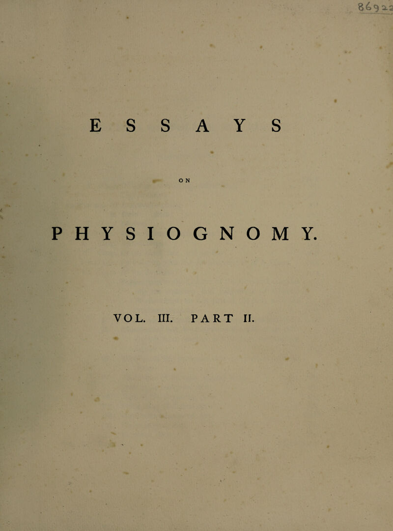 ESSAYS O N PHYSIOGNOMY.