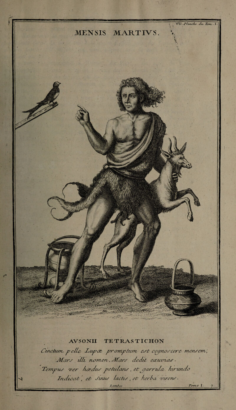 MENSIS MARTIVS. < VII Pla/tcA-e du, T<rm, • I. V X; ■V' y SI AVSONII TE T RAS TICHON » CinchuTL pelles JLupct prcemptiun est copnoscere menserrv, .Alors illv rtovzerv,-Afars dédit mimas ■ Tempos 'vei' hœdus peiulans , et pr or rida, lurwtdo Jndiaat, et J irais lactis , et lier la inrens . l ttrn lec Tam e I. JZ