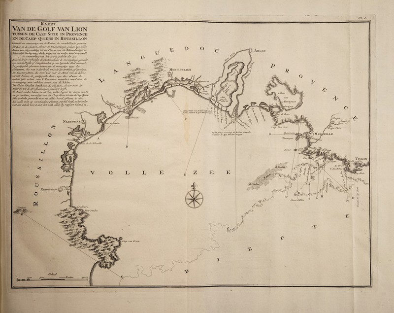 J>d.1. Xaert [Van de Golf van lion TUSSEN DE CaEP SlCIE IN PROVENCE endeCaep Quiers in Roussillon ir&naeit ter aenwi/zieu/e van de Kusten, de verscdiddende yronden der Zee, en de yrdarteen, adwaer de Waememieu/enyedaen zon, radie dienen rvar de aroeidrda/ terte de droeve van de i\dtuurAteindu/e en \a te an -d/ir SescienyvÌ7iy, die dy weeye van een staedye werd vcoteyycstedd in aenmerÂnu/ van irte averte/ j/edeedte der Zee. De évadé inizi verdeedden de ytdaetesen adwaer de doarsnyiinyenyemaeite Zyn rem deÜWr/ids af deZurtsAuiden cy een dyz ander i/ad vee-teaeid. \d)eyestyy'/dd/ ydaetesen tezranen aen de steenaytiye e/yye der dèederyteeis, die van îte^derdryi terte in de Zee ste'eiden, af~vervadyen ■ ! iDe tnsseevwydtens, die enen ziete vaar de ddaeid van de diane \ vervette d> innen dey/estiyryredde delie, Zj/n die, alwaar de natuzerdyie codeur van te Zeewater veraeideete word daar de veemeeujneiy mete aeiA/aer water van de dSJidne . \Ttee ideine indien deteeienen de ydaetesen, adwaer enen de Wateren tate de dProe/neemznyen yeseÂyte iee/te. \2>e Kuste onder Water in de Zee, welie deyinte tee' dieytee van do \en JO vadem, vervadytevan de daejo diade,tzrtaen de Laeyr^dee'S ■ Jtecteyyedeedtz ^/emerite en et een diiie dacrd, aliante, zs date, diete wedi men oy verscieideeie ydizetsen y/eyedd Æeefte, en diete mudar \ tenete een eniede doord date, diete wedi addeen di/ rayyorte deieeud is . AfiLES V ■artem/d v state . M Montpeeier * Perpignan- cider A afe la^cuKeZ/d P4 Oru/toidd'e 77~t ^endr'd CretTUe / u / E * * &wfc/ y -e— we 4 ê 4> $ F ? *th » ÿ ■ ^ i rS^~> -tifa * »  (èra ate didrdt. Toux,< t^Bauteel iiajtJE^TL N è H Si <1 y A u. g \ V z$oo SÛOÛ J.OOOO JlddecZerie -l$ooo