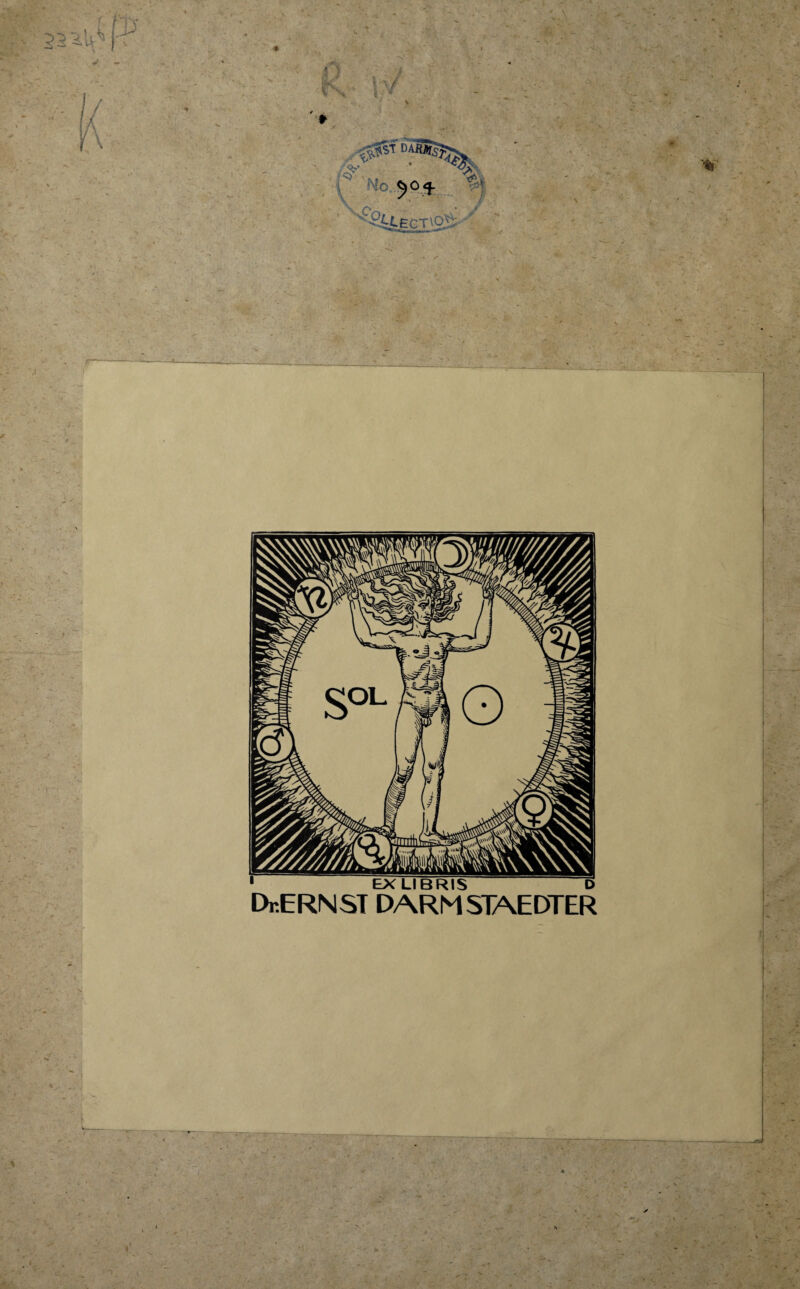 * EXLIBRIS D DnERNST DARNSTAEDTER t < ' ' * 4 'jV