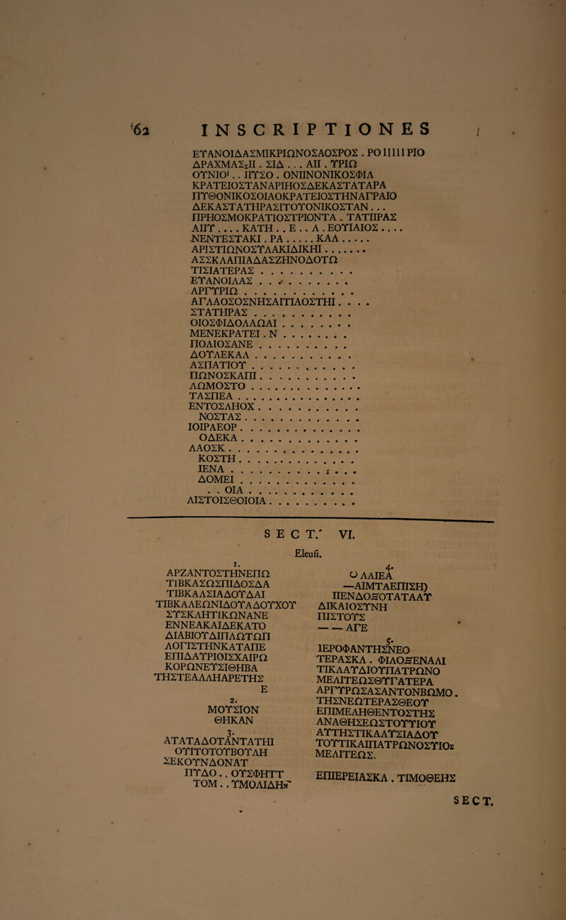 4 EYAN0IAA2MIKPinN02A02P02 . POII111 PIO APAXMASjII . 2IA . .. AII. TPIQ OTNIO'.. IIY20 . ONIINONIKOS^IA KPATEI02T AN APIH02 AEK. A2T AT APA IlT©0NIK020IA0KPATEI02THNArPAI0 AEKA2TATHPA2IT0T0NIK02TAN. .. IIPH02MOKPATIO2TPI0NTA . TATIIPA2 AIIT_KATH . . E .. A . E0YIAI02- NENTE2TAKI. PA.KAA. API2TIfiN02YAAKIAIKHI. A22KAAniAAA2ZHNOAOTfi TI2IATEPA2. EYANOIAA2 . . . APrYPIfl. ArAA0202NH2AITIA02THI. . . . 2TATHPA2 . OI02MAOAAOAI. MENEKPATEI. N.. . II0AI02ANE. AOTAEKAA . A2IIATIOY. nnN02KAm. AOM02TO. TA2IIEA. ENT02AHOX. N02TA2. IOIPAEOP. OAEKA. AA02K . K02TH. IENA.- . . . AOMEI. . . OIA. AI2TOI20OIOIA. s e c t: vi. Eleufi. APZANT02THNEm TI BKA2n2niA02 AA TIBKAA2IAAOYAAI tibkaaeoniaoyaaoyxoy 2Y2KAHTIKONANE ENNEAKAIAEKATO AIABIOTAinAflTOn AOri2THNKATAriE EIIIAAYPIOI2XAIPQ KOPONET2I0HBA TH2TEAAAHAPETH2 E 2. MOY2ION ©HKAN 3. ATATAAOTANTATHI OYITOTOYBOYAH 2EKOYN AON AT IIYAO.. OT2<I>HTT TOM. . TMOAIAHm 4* <-> AAIEA —AIMTAEni2H) IIEN AOSOTATAAY AIKAI02YNH III2TOY2 -ArE S- 1EPCXMNTH2NEO TEPA2KA. 4>IAOSENAAI TIKAAYAIOYnATPnNO MEAITEQ2©YrATEPA APrTPn2A2ANTONBnMO. TH2NEOTEPA20EOT EIIIMEAH©ENT02TH2 ANA©H2EQ2TOYYIOY AYTH2TIKAAY2IAAOY T0YTIKAinATPnN02YI0i MEAITEQ2. EIIIEPEIA2KA. TIMO0EH2 SECT.
