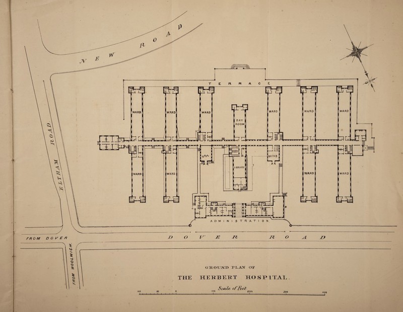 GTROUJNTD PXiJVINr OT THE HIEBEET HOSPITAL. Scoole, of Feel: 100 50 o too £00 .300 -h-^H... • 1 --I-t— 400 mm