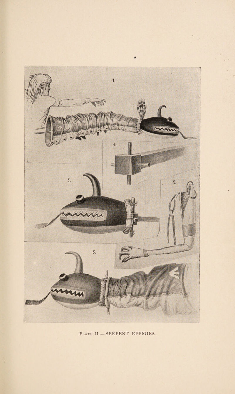 ; # Plate II. —SERPENT EFFIGIES