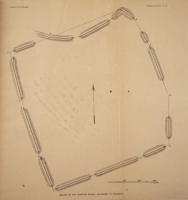 100 ,200 4 ,300 .. -~-1 --J FEET. SQUARE OF THE HOPETON WORKS, ACCORDING TO RESURVEY.