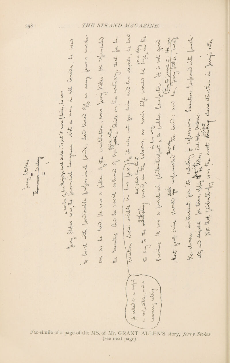 Lac-simile ul a page of the MS. of Mr. GRAN V ALLEN'S story, Jerry Stokes (see next page).