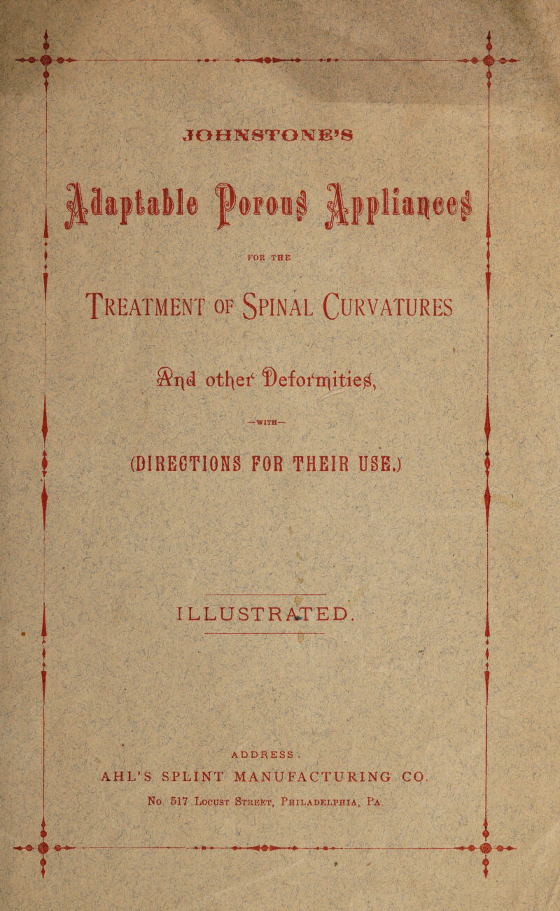 (DIRECTIONS FOR THEIR USE.) : I ■ ■ . ' ./. ' V - < . .. . . . 1 . /  {■ ' . ' -Xf v>1 . v • ,7 ' . . .. . . ■: • . . ILLUSTRATED. ADDRESS . V -1 )■}•' v. JA/V ■_ ' y;,•* ’ • '' - J-' V'i V- V! '•){■' 1 ' ■'''' • • A HI.’ S SPLINT MANU FACTURING GO. No. 517 Locust Street, Philadelphia, Pa.