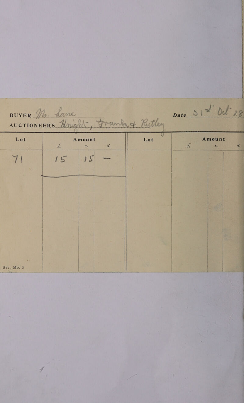  Ff ee Se One eee : Al 0). ees D 99 pf AUCTIONEERS... A200 yt 2 ER (Then senanceaearestesesecHescecasaececsneecssccnsesQascssscecnsteestonssnecsnccsenssacsreasccasessecnsaasebosseseuecsnsesscananee Lot Amount          Sty. Mu. 3 | 