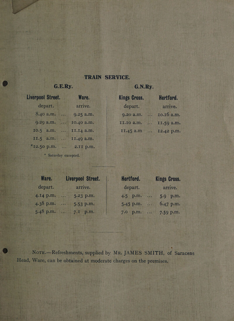  ~ + 5M ~ 7     I1.45 a.      gs Cross. arrive. ; on a ee. 5 Kin  Tem OE ead Hertford.  + x \f Saracens  ; #3 m.  u  oO :  59 P 11SeS SMI on pi >-¥e a ¥, “p4      Ey i A. as Bi 7 R. J arg  by M
