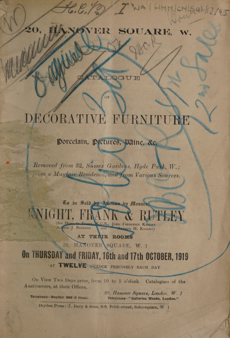     ne 5 W. a KQm » Vari ‘L0US ae Bg ee   01 = d FRIDAY, 1th and 17th OCTOBER, 11 “AT TWELVE maine PRECISELY EACH DAY Auctioneers, at hair: Offices, 20, Usb Square, London; W. 1 Telephone—Mayfair 3066 (4 lines), Telegrams— Galleries Wesdo, London.”  e, Wo    Re aay eee eee eee eo) | ESL ec S wz eS Whales “ed = ge