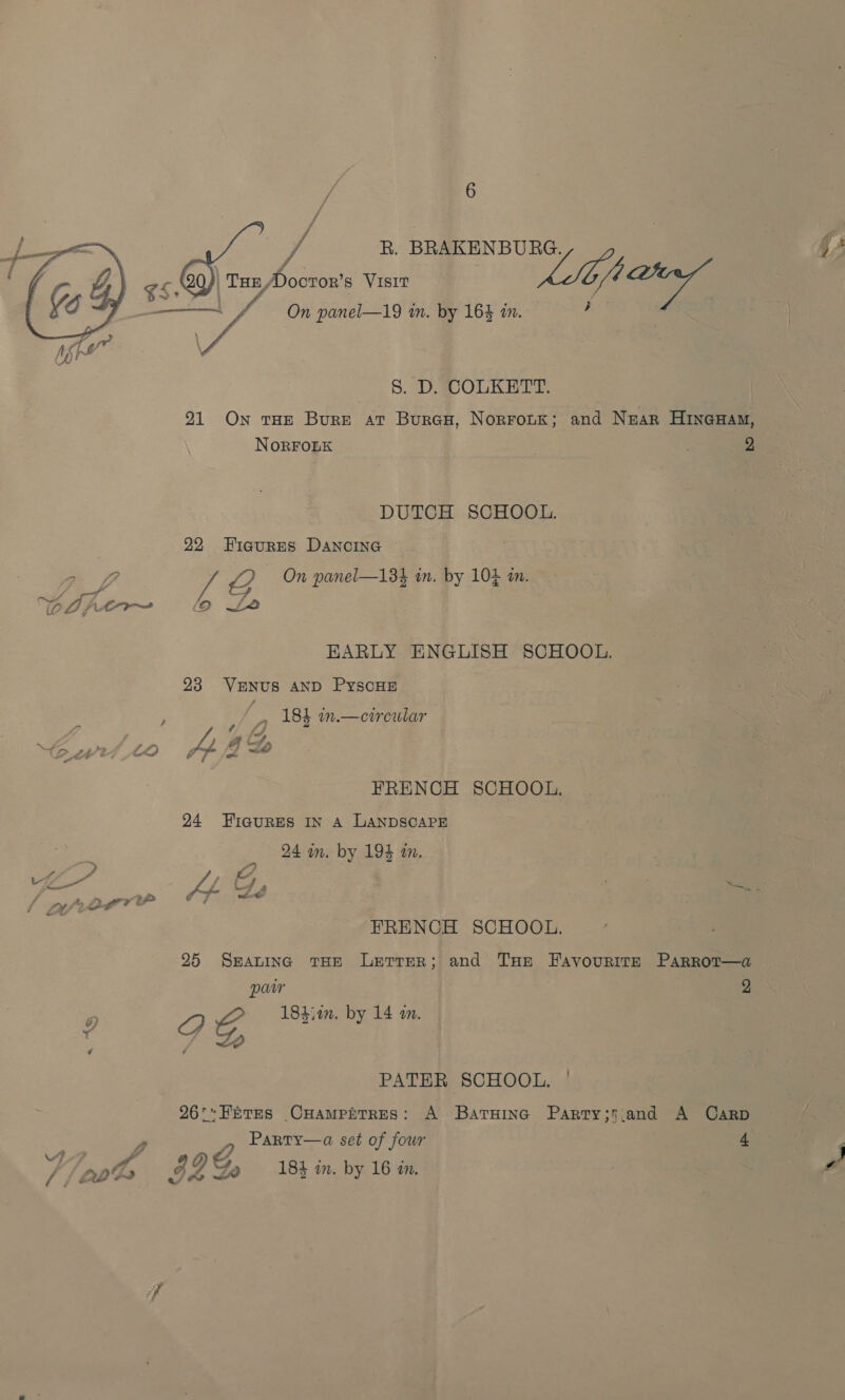 i) Lh    R. BRAKENBU y RG. ) Tux Doctor’s Visit hsb fe “— , S. D. COLKETT. 21 On tHE Bure at Bure, Norrouk; and Near Hineuam, NoRFOLK 2 DUTCH SCHOOL. 22 FPiaures DaANncInG of PL, On panel—134 in. by 104 in. lo Le EARLY ENGLISH SCHOOL. 23 VENUS AND PyYscHE , 184 in.—circular PS, L , a ¥ éf oo FRENCH SCHOOL. 24 Fiaures IN A LANDSCAPE 24 in. by 194 an, FRENCH SCHOOL. 25 Spacing THE Letrer; and THe Fayourite Parrot—a 2 paw 184;in. by 14 an. 4) VA74 2 Z ~ PATER SCHOOL, 26'Fares CHampitres: A Batuina Party;,and A Carp a, Party—a set of four i 4 | i AP, 184 in. by 16 in. Lhe y