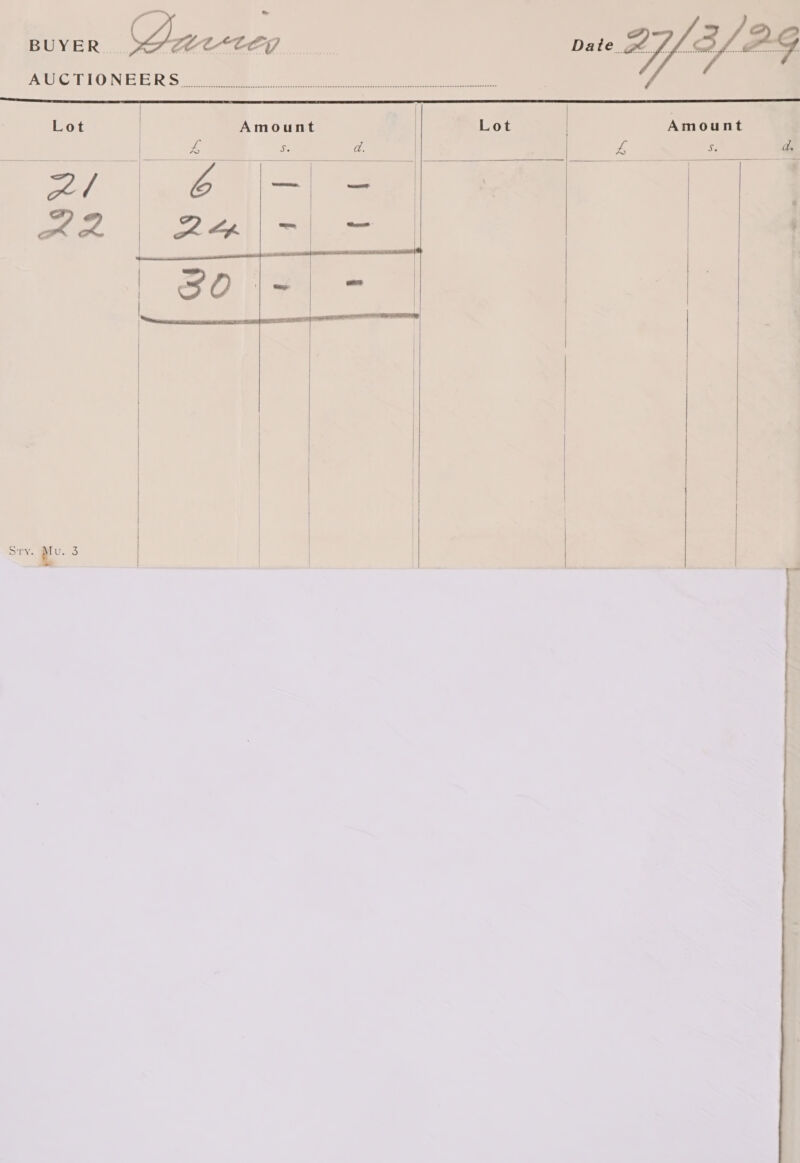  AUCTIONEERS  Lot <u  Sry. Mu. 3            