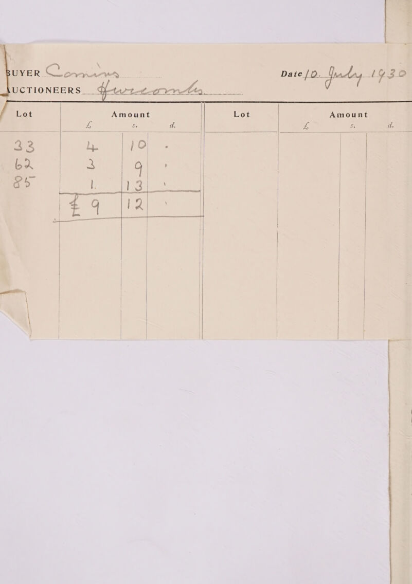  Lot Amount Lot Amount s. a. % cs da.    ob          