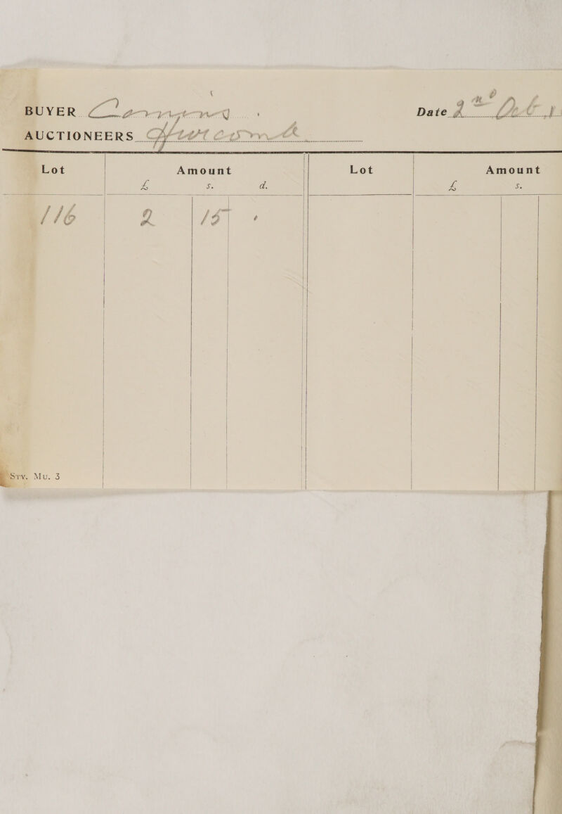 Amount Sie    1$7      Lot  Amount Sa   