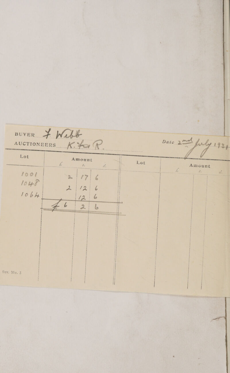  Buyer. W ? AUCTIONEERS |        Sty. Mu, 3   