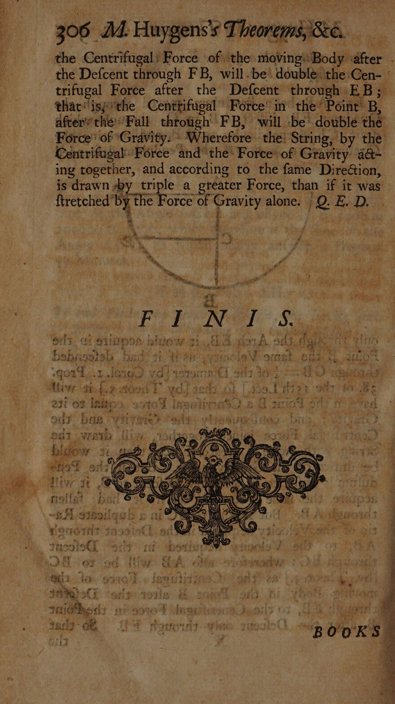 the Centrifugal: Force of the: moving. Body «after the Defcent through FB, will.be' double ‘the Cen- : trifugal Force after the Defcent through EB; — that isy’the Centrifugal Force” in the’ Point’ B, after the’Fall through FB, ‘will -be' double the’ Force’ of Gravity. ‘ Wherefore the: String, by the Centrifugal Force” and’ the: Force’ of Gravity á&amp;- — ing together, and according to the fame Dire&amp;ion, is drawn yby triple a greater Force, than if it was ftretched by the Force of Gravity alone. 0. E. D... * Hi 1 4 1 DAR Wm - $9  Wes ^ TE oae o iL ui t LAM Ae ae fe ‘ S :  / LAS fig Quos a 4 J 1 JAY; RS. Jk. % VERE T SM NI UB cA ROME 4 ; A UM t2 x a vey € Y» 1 ur T Sa VriT KEDTOIN / o XE FTT 911/001 OW 1,0 UA, SOR fis 1 T ¢ c M | * 1 W. | OT A e les i 3 274 m T oe 5 Uk a M ^ Pen ax ri M ra ers id ibe 33212 13 94 An FITQUE T LEN Te OC he í ie i , n ^ ing ! ! P a pom ; a EN I  ! Cis EY die bd SSN aT à pago oy cy * eid : this, € 4 Fit i | 1 cs haba, WARY IIO) [ i19 t RBs FAP RS i4  $34 2M L : .» op e * MIA iy di i : Pe ; 1 Z 1 E l1! Li $4 - EN d vx. % uai i. wr | UE à exp m * E TER MS Dd? 165 Pid i t GC 4 Hi i 3 a S H ? H a 1 *. e MESH ; FEL C acer; ES. uu. i ed ee eae f: Wd in di eae DTP aeerá)UME un vai OS ix iOS ROIs adu TS M31 dt N [1  : k TA wd ed » ad * í us oy bus wired oily: vedremo de > we 4 eS n rtz A x )T 4 or mov opt M , l e tss! bait Pre rom e t ET oio 3 E : L. X td 4 hs 4 ¥ y 3 Li 1 TY  en QUA dM I LL r4 ~ |I > i^y n f RELA Mie nas ITI DO oe oS Bio P Cod HE Men NE T yt i 7 . b Ó eh tang ex t * 1  at ? PY f. vu .. Afi OR VM fuoi) Mo 19991776] p OOKS  = h yi ? v oie ig