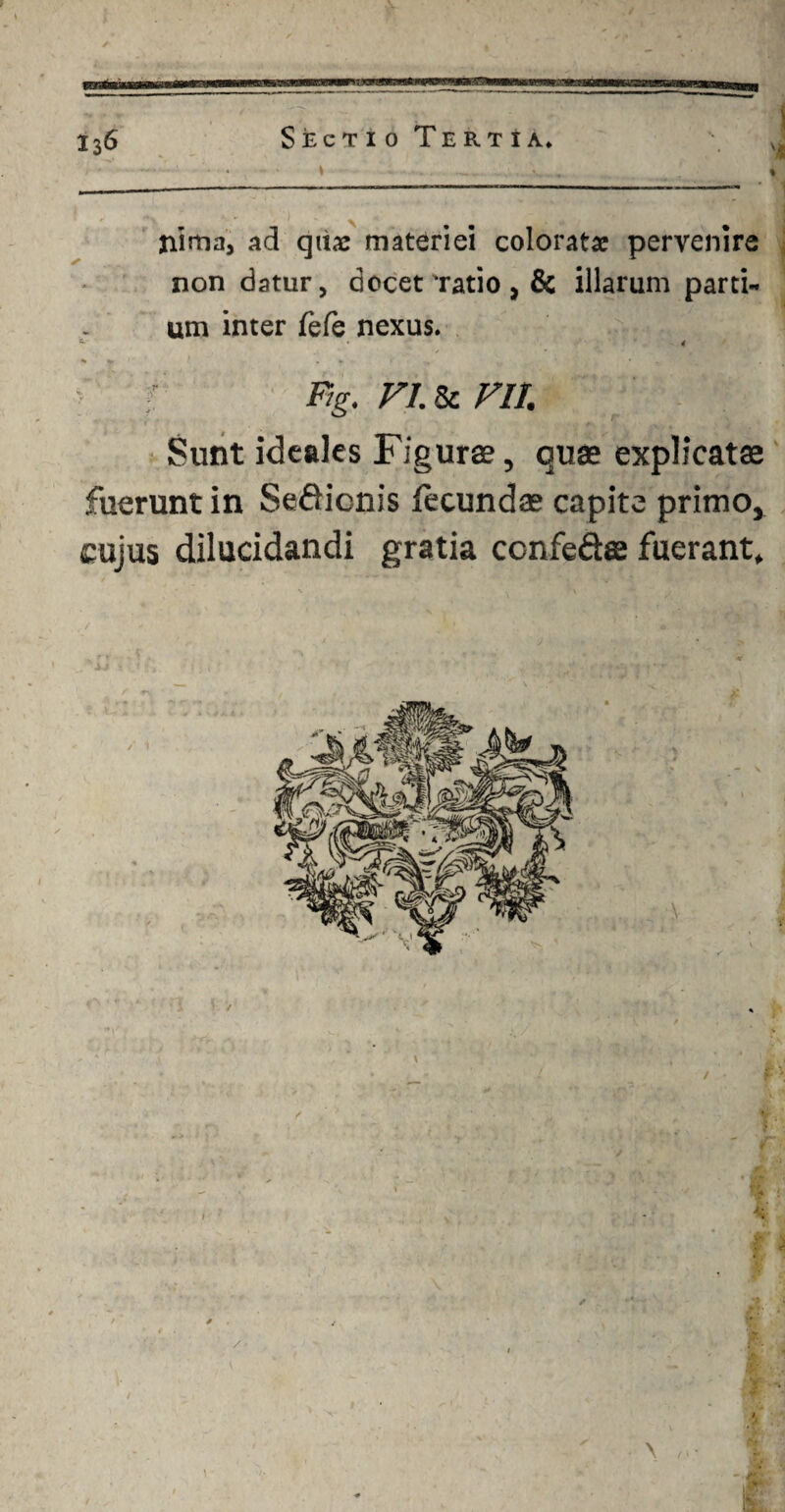 jiima, ad qitac materiei colorata? pervenire non datur, docet 'ratio , & illarum parti¬ um inter fefe nexus. i. . 4 F7g.Fl.Scm. Sunt ideales Figurae, quae explicatae fuerunt in Sefticnis fecundae capite primo, cujus dilucidandi gratia ccnfe&ae fuerant. ;• \ v