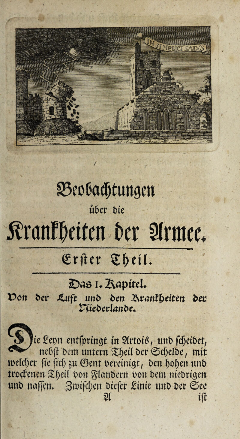 ^coßaftungen Ü5ec J)ie ÄranFpctfen ter 3lnnef* €rfter ^a& I* j^aptteU üört &cr Äuft unt> t»eit J&,vm{^eiten bet X^iebevlanbet. ie £epn entfpn'ngt in SfrtoB, «nt» fc^eibet, ne5ft Dem untern X^eil ber ©c^clbe, mit tt»eli$ef fte fit^i ju ©ent öereinigt, t)en l^ol^en unö ti'ocfenen J^etl von ^fonOern von Vem nteVrigen unV najjen. 3tvifc(;ert tu'efer £tnte «nV Vet 0ee S( i(!