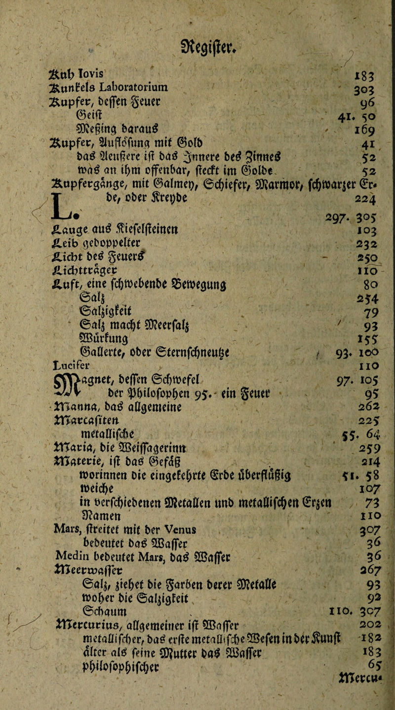 &ttt> Tovis 183 Tuntels Laboratorium ' 303 Tupfer, beffen geuet 96 @ei(l 41* 50 ÇOîegtnci barau# 169 Tupfer, Sluflfffun# mit (Bofb 4i, baß üleußere ifl baß innere be$ Jittne# 52 mß an if)m offenbar, fîecft im ©otbe 52 Äapferginge, mit ©aïmeo, ©dffefer, Marmor/ fc&roarjer €t> L be, ober $repbe 597 £auge au£ $iefel(ïeincn iLcib gehoppelter &tcbtbeé geuettf /lieb (trag er &wft/ eine feftwebenbe ^Bewegung 6a4 ©al^feit ©aljj macfyt 9D?eerfafe ^Bürfunö dauerte, ober ©ternfdjneuge ? Lucifer gflfracjnet, beffen ©cfymefel ■JJv ber ÿ&ilofopben 95^ (in geuet XUanna, baß aO^ememe tTCareafiten metaflifebe ttlaxxa, bie 5öeiffa$erimt matetie, ifï baß ®efd§ roorinnen bie eingefefjtte ®rbe öberflugi^ roeidje in oerfdjiebeuen SKetaßen unb metaßifcöen £r$cn lïïamen Mars, fiteifet mit ber Venus bebeutet bas ^Baffer Medin bebeutet Mars, ba£ f2Ba(fec tlßeevwaffev @al$, ffefjet bie garben betet C0?efaÖe n>of>er bie ©al^reit ©ebaum , Lftetctmus, oö^emeiner iff SBaffer metaüifrber, baé erfîe metaöifcbe SBefen in bet Sunff alter alß feine $D?uttet baß SÖ3«(fer pOilofopffffcfjet 93» 97» 224 305 103 232 250 110 80 254 79 93 W i©ö 11O 105 95 262 22$ 55» 64 259 214 58 107 73 ixo 30 7 36 36 267 93 92 IIO, 307 202 -182 183 65 ttTetw 51-