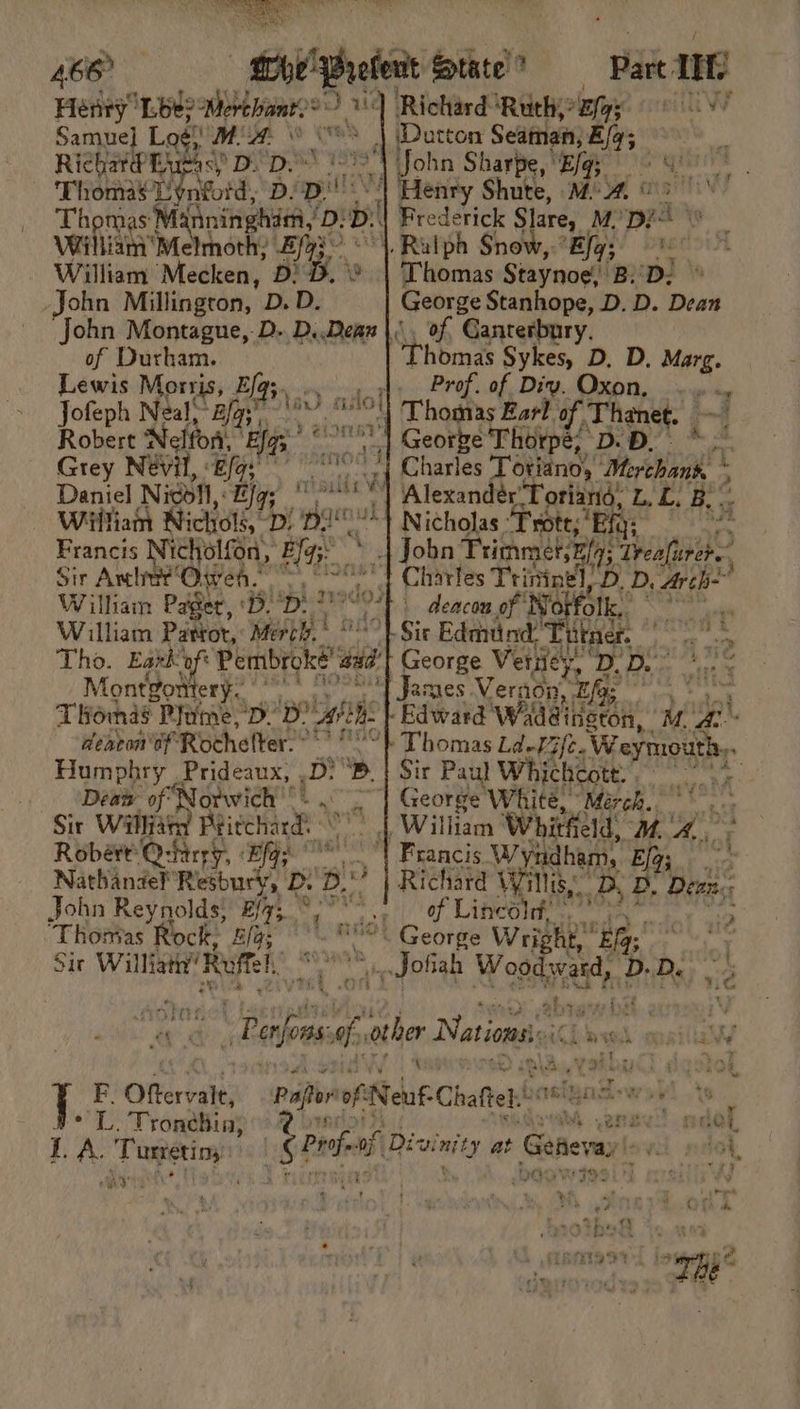 466° Henry ‘Lbe? ‘Merthant.® ox) y ‘ Samuel] Log, Wee We Xe Richa? Bueasy! Ds De | Ee ae ngord,, Dp} pi uf Thomas Mapas bi William 'Melmoth; 2/93 William ‘Mecken, D? DB. e John Millington, D.D. of Durham. Lewis Morris, Ef, Io Jofeph Neal,” 2/93 Ane Robert Nelfoa, La a ae Grey Nevil, 2/9; nail : Daniel Nicoll, Eq; William Nichols, D! De “je Sir Awher ‘Owes.’ William Partor, Merch. * Montgontery, a ae Thomas Pfame, DD! ght aeacono} Rochefter.- ste Humphry Prideaux, Dp: “DB. Deaw of Norwich Sir a PRiccHanee vals Robért Q:irry, Eg; age Nathanael’ Resbury, D. B.* ui John Reynolds, Big, ©, Sir Willis’ Ruftel, shies F. ofertas * L. Trondhin; i, A. T tet ay } Part id Richard ‘Ruth; Rear “| John Sharpe, E/q; qi i” énry Shute, Moa 3% ‘Bas’ Thomas Staynoe! BieD. George Stanhope, D. D. Dean . of Ganterbnry. Thomas Sykes, D, D, ox, Prof. of Div. Oxon, Thomas Earl of Thanet. George Thorpe, D. Dd. Charles Toriinoy Mra Alexandér’ Toriand, A nk Nicholas ‘Trott; ‘Eig; John Trimmetszf A evaeeae _ deacon of Ne folk, ye | Sit Edmund: ‘ukner. ne io George Verhiey, ae De it Edward Wad@ington, M.u42- Thomas Ld- Tift. Weymouth, Sir Paul Whichcott: | | sia Mi a George White, Mérch.. Francis Wyndham, Ela; es Richard Wints,: nb 2 dD. Denn; of Lincolm &gt; Tus y es boo Rtas