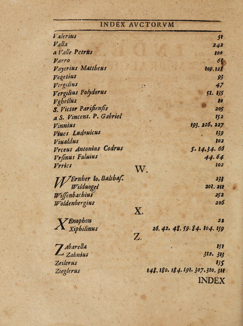 / Aiertus S* Vada 242 4 Valle Petrus Varro ISO 6fc Vayerius Mattheus 109.128 Vegetius 93 yirgiiius % 47 Vergilius Polydorus fb I3S Vgbeltus s. Fictor Parijienjis Io w 20S a S. Vincent. P. Gabriel IJ2 Vinnius »26. »27 Viues Ludouicus 139 Viualdus 102 Vrceus Antonius Codrus f. 14.34- 64 Vrjinus Fuluius 44-64 Vrries w. 102 Jjf/Brnber io» Balthafl *r Wilduogel 333 SOI. 211 WiJJenbacbms 2f2 Wotdenbergius 20S X. 22 26.42. 48.39- 84-104. ijp \ZEnopbon Xiphilinus z. ISI ^jAbareda Zabnius 312. 313 Zet/erus <3$ Ziegkrus I4i. 180.184• W- 307-310. }U INDEX