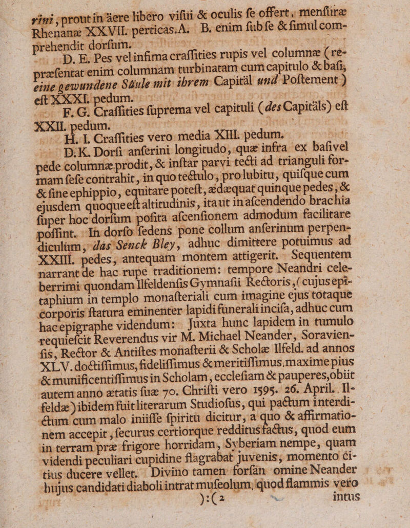 piepic wor fimacraffiti praefent: reda ffities vero media XIIL pedum. bir — ^ ExK. Dorfi anferini longitudo, quae intra. ex bafivel pede column prodit, &amp; inftar parvi tecti ad trianguli for- mam fefe coritrahit , in quo te&amp;ulo;, pro lubitu, quifque cum c fin : poteft, aédaequat quinque pedes, &amp; dinis ,itaut — brachia aam dum facilitare e. - NU RoP a 2504 21 £21 ; j 19995 iE E m 7 2. r X ^ € 111] parra hujus candidati diaboli intrat mufeolum; q yC
