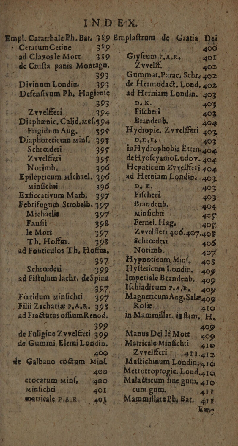 H .ad Clavyosle Mort. — 389 393 Divipum. Londia. . Defenfivum Ph. P Frigidum Aug. $99 Disphoreticum uinf, 393 . Schroderi 39$ Zvvedfferi 399. . Norimb; 396 Epilépticum. Michael. d Minfichi |. , 396. Exficcativum Maib, | .397 . Michaelis | 397 e Faufá | n ide Mort. (CT b. Hoffm. 3p -.ad Fonticulos Th. Ho KJ. coq xp 389 5 s Schiodeii ^» 2 ad Fiftulam lachr, deSpina . 409 Minfichti «^ 401 (400 . Giyfenn t. M TUA WOE vvelft, 402 . , Gümmat,Parac, Schr, 402. Me Hermodaa, Lond, 40x ad Herniam Londin. 403 - aoo vo DUE. | Fiícheri : 40 . Brandenb. , | M » | Hydropic, Zvvdifei 4 a o, D,D4E4U 4023 inHydrophobia Ettmi4o« | ., deHyofcyamoLudov. 404 Hepaticum Zvvelffcri 404 Ad Hereiam Londip.. 403. Ds K. » í 403 Eifcheri Brandcnb.. 4094. ' Minficht |... 4ce . Fernel. Hag, 40$ Zvvelfferi 406. Me7-4oE $chredeu 400 . Norimb... |... 407 /! Hypnoticum Minf, | 208 - Amperiale Brandenb. || 409 Iíhiadicum p,A/R, | 4 o9 Magneticum Aog. Sale 405 Koíz.;. | 4IQ9. Manus Dci lé Mort 409 ; Matricale Minfichti 4106. Zvvelffri |. a1 I.aIm | Metrotroptogic. LondAio. Malacticum fine gum, pd » cum gum. Mammillaze Pb, Bat. ri ^ Ame suf -