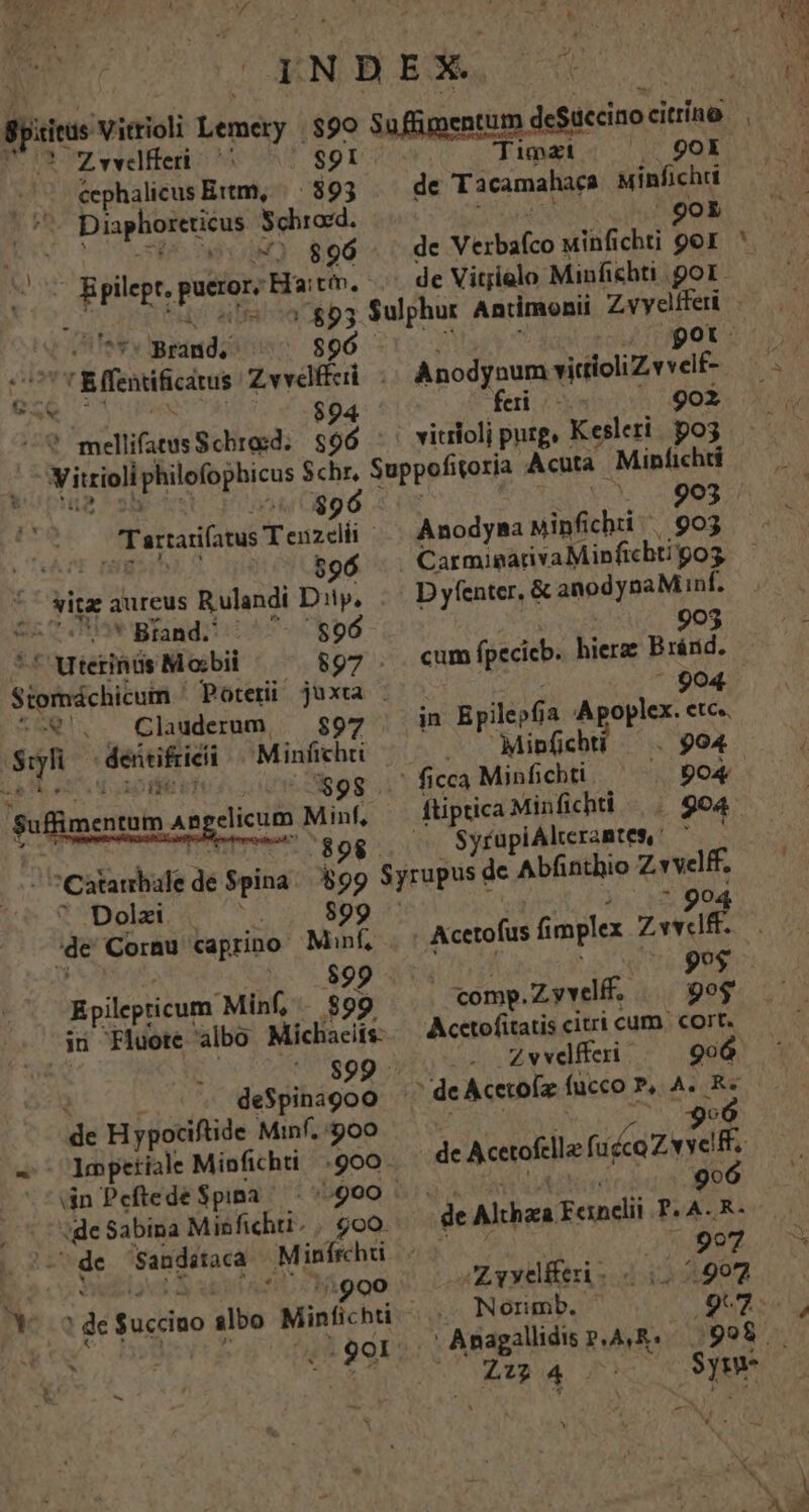 DEL k gpiitus itrioli Lemery $90 Suffimentum de deSiccino citríno. —— eephalieus Ettm, | 893 de Tacamahaca uinfichti Diaphoreticus Schroed. 90k | 4) 896 . de Verbafco Minfichti 9or es prep ue Hato. .- de Vitrielo Minfichti por. E) ia E Sulphur Antimonii Zvyeltferi Ate Brand, 420091 ' Bffentificátus zai .. Anodynum vittioliZ vvelf- Do6 $94 Factis Schroed. $2 1 Vitrioh phis pbicus 3 $chr, a $96 P CTanadístus Teuzelii | : $96 ^ witz aureus R ulandi Diy. czcOUs Bgfandii ^7. 7896 ^ Vterihás M obii 897 SIG ul Poteri juxta : ^w. Clauderum, — $97 -.898. Catanbale de yb 599 Dolzi bx 899 dc Cornu caprino Minf, $99 Rpilepticum Minf, 899 in 'Fluote albo Michaeifs: ? deSpinagoo de H ypodiftide Minf. 900 v Impetiale Miokrhn .900. dn PeftedeSpina ^ |. .900 «de Sabina Mio ch: $c0. «de Sanditaca Minfrch / «goo vicrioli purg, Kesleri. pog C MS Anodyna Minfichii | 903 CarminparivaMipfichti! 905 D yfenter, & anodynaMinf. 903 cum fpecieb. hierae Bránid. ^ 904 in Bpilepf a QNO etc. Miofchti —. 904 ftiptica Minfichti «904. SyrupiAlterantes. $yrupusd dc Abfinthio Zvvelff. : 904 | Acetofus fimplex Zvvdlff. ria 9o$ - comp.Zyvelff. | go Acttofitatis citri cum. cort. ? de Acetolz fucco P, ^ Ra de Acetofella fuée sev ! 9o de Aches Eandi P.A.R. 997 Lyyelfferi. 0. 1.9972 Norimb. d jn Anagallidis p.A,R. 998. 212 4 .. A mi i PONI IT