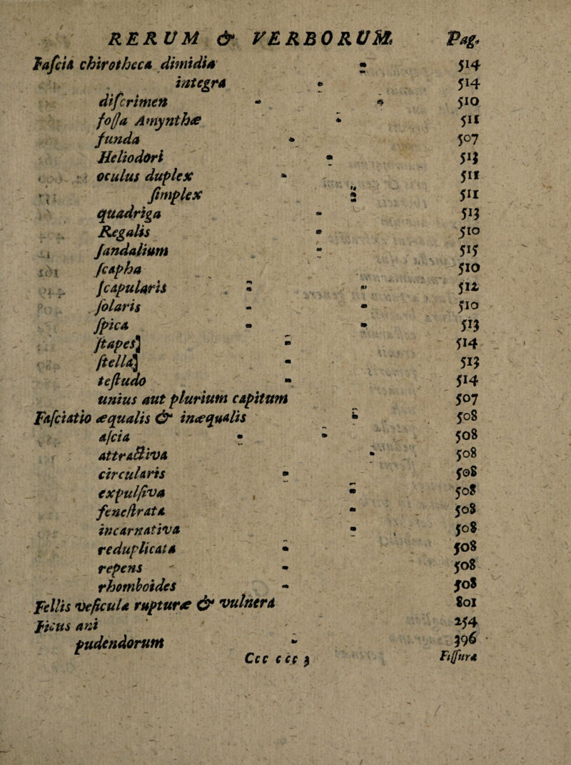 »« «% «• -b- RERUM & VERBORUMi fa/cia chirothcca dmtdia • integra * dtfcrimen - * fojja Amynth& * funda * Heliodori • oculus duplex * >' fimplex quadriga Regalis * i Jandalium „ * icM fcapha /capularis « * v /olaris /pica , /tapes] - ftelld^ tefiudo m unius aut plurium capitum fafciatio aqualis &* inaequalis dfcia • „ attraBiva circularis • expulfiva , fe ne/Irata incarnativa reduplicata • repens  • rhomboidei fcllts veficuld ruptur* & vultur A f icus ani pudendorum Ccccct; Pag* ji4 5>4 510 5i* 5°7 5*3 5» 5« 5*3 510 JiJ JIO jn 5*° 5*3 J*4 5*3 J14 507 J08 508 508 J08 508 J08 jo$ J08 J08 jo8 801 154 396 Fi/fur*e
