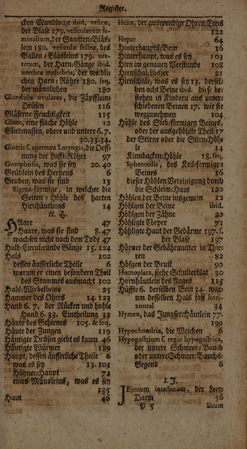 ‚Bäfen 8 ee de Eee 12 35.33.34. Choc, £ apertura Laryngis,die Oeff⸗ nung der Lufft⸗Nöͤhre 97 Woriehofe, was ſie 97 5 20, 40 Organe Her ens 14 Gruben, wos fe find Seiten Höhle des harten But als | 102 FA Aufaiche ahäle 6 rum er einen beſondern Theil 4 e 102 Hals; le. 0 am Br ae 5 der Rücken und hobl 96 Einteilung 33 ini de bes e 105. g Haͤute der Zungen Hat 189 | 3 Aust en äenege gr N an pas es ſery 3. 13 Gegend wm. 6 Hühne aud. „ 4 ines Me bee was es fen i * Y 1 5 f 2 1 h ER u RR 5 . 46 P * 78 * RU eum Hinterhaup 1 8 . a dae Serft 1 a u Bei 5 ohle des Sieb⸗foͤrmigen? 0 oder der ausgehoͤhlte 155 he ni Stirne oder die EB a ö Kinnbe ken, Höhle rg Sphenoidis , des Keil A mige eines öhlgen der Beine ibid. 7 5 der Zähne 96 0 7 Hoͤhligte Körper 9 Söpfige Haut der 0 ring, 75 2 Wert der ehen u hie a 3 82 gen e 0 amoplata, ſi e Schultert b 30 1 ges g en 125 Huͤffte 6. derſelben ein 34. a 19 5 deſſelben Hals faſt hori- zontal i 34 Hymen, das Junge kutlein 77. e tere Schmieer⸗ Bauch