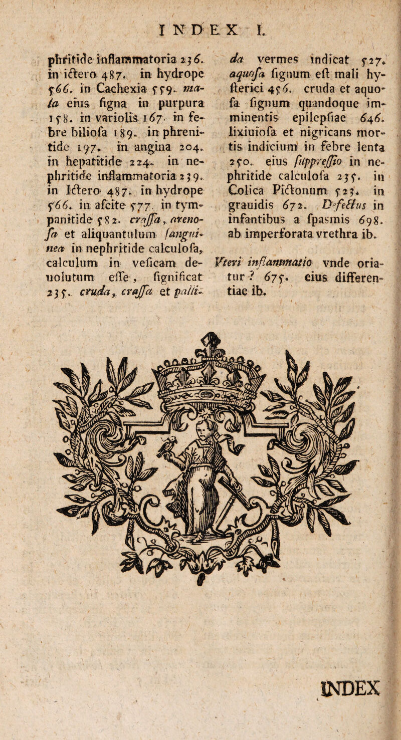 phfitide inflammatoria 24 6. in i (flero 487. in hydrope $66. in Cachexia 5:79.. ma¬ la eius figna in purpura 1 y 8 ♦ in variolis \6j- rn fe¬ bre hiliofa 189- in phreni¬ tide 197* in angina 204.. in hepatitide 224. in ne¬ phritide inflammatoria 2 5 9. in Icftero‘ 487- in hydrope $66. in afcite 5-77. in tym- panitide $ 8 2, crajfa, arena- fa et aliquantulum (angui* nea in nephritide calculofa, calculum in ve ficam de- uolutum efTe , fignificat 2}$. cvuda,, crajfa et paiti- da vermes indicat $ 17* aquofa fignum eft mali hy- fterici 45* 6. cruda et aquo- fa fignum quandoque im¬ minentis epilepfiae 6^6, lixiuiofa et nigricans mor¬ tis indicium in febre lenta 2$o. eius fiippyejjio in ne¬ phritide calculofa 2in Colica Pi(flonum $21* in grauidis 672. DjfeBus in infantibus a fpasmis 698. ab imperforata vrethra ib. Vtevi inflammatio vnde oria¬ tur ? 67$. eius differen¬ tiae ib. INDEX k.