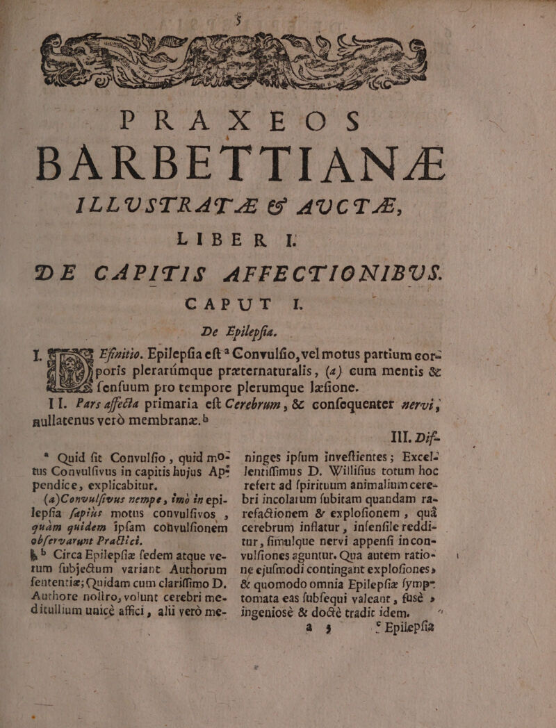VOTARE SEU. 2 nullatenus veró membrana.b * Quid fit Convullio , quid mo- tus Convulfivus in capitis 'hvjus Ap* pendice, explicabitur. (a)Cononfi vus nempe, Imi in epi- lepfia /epi&amp;s motus convulfivos , quam guidem ipfam cohvulfi ionem obfervarunt PratHci. | &amp; Circa Epilepfiz fedem atque ve- rum fubje&amp;um variant Authorum fententie; Quidam cum clariffimo D. Authore noliro, volunt cerebri me- ditullium unice affici, alii veró me- IlL jf ninges ipfum inveflientes; Excel- lentifimus D. Willifius totum hoc refert ad fpirituum animalium cere- bri incolatum fubitam quandam ra- refa&amp;cionem &amp; explofionem , quà tur , fimulque nervi appenfi incon- vulfiones aguntur. Qua autem ratio- ne ejufmodi contingant explofiones » &amp; quomodo omnia Epilepfiz fymp- tomata eas fubfequi valeaat , füsé » ingeniose &amp; dode tradit idem. a $3 ——Epilpfa ^1