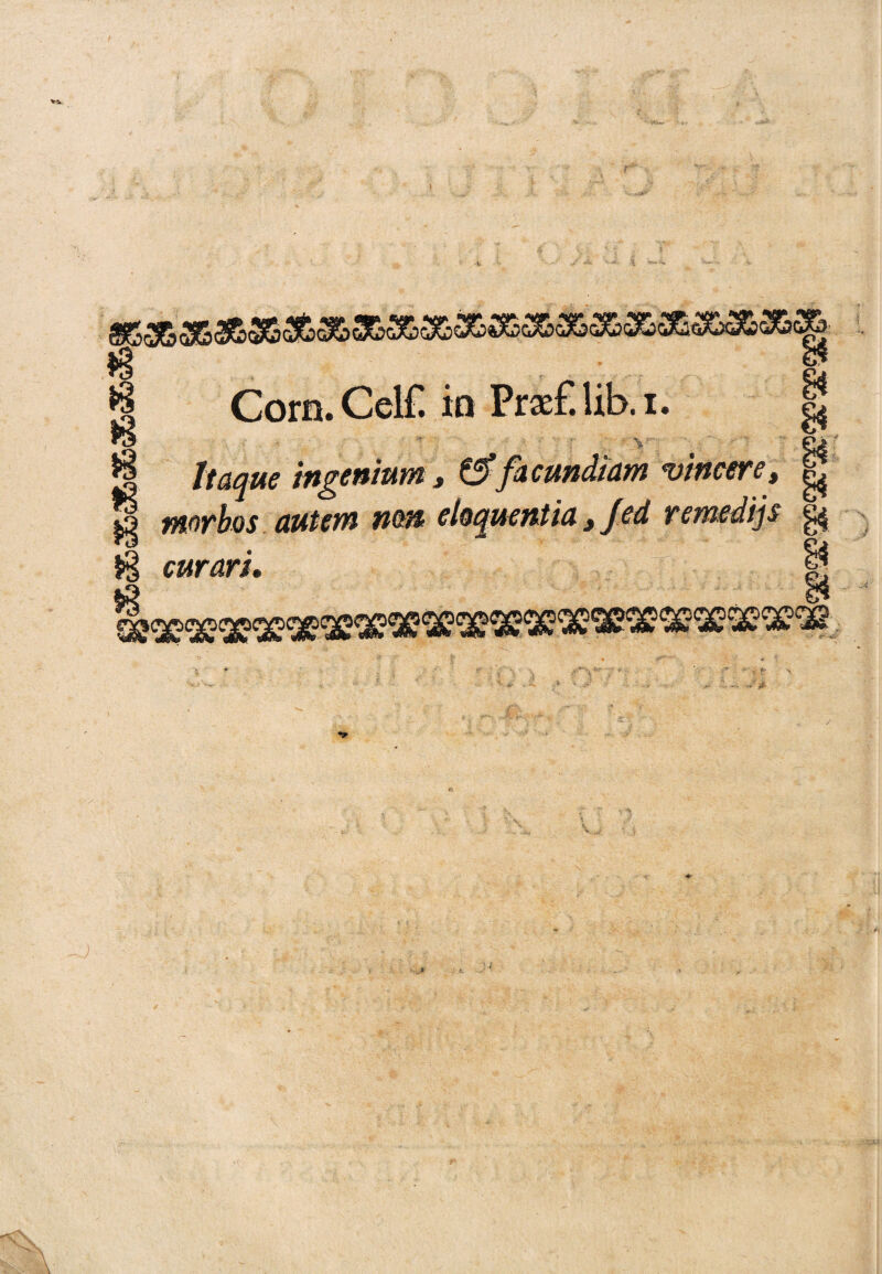 $ Coro. Cel£ in Praef. lib. i 8 Jtaque ingeníum , cundiam Morbos autem nou eíoquentia s jed li curan. vmcere