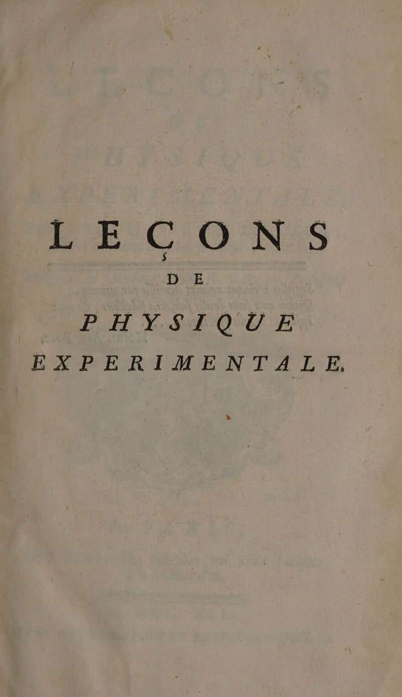 1ECONS | DE PHYSIQUE EXPERIMENTALE,