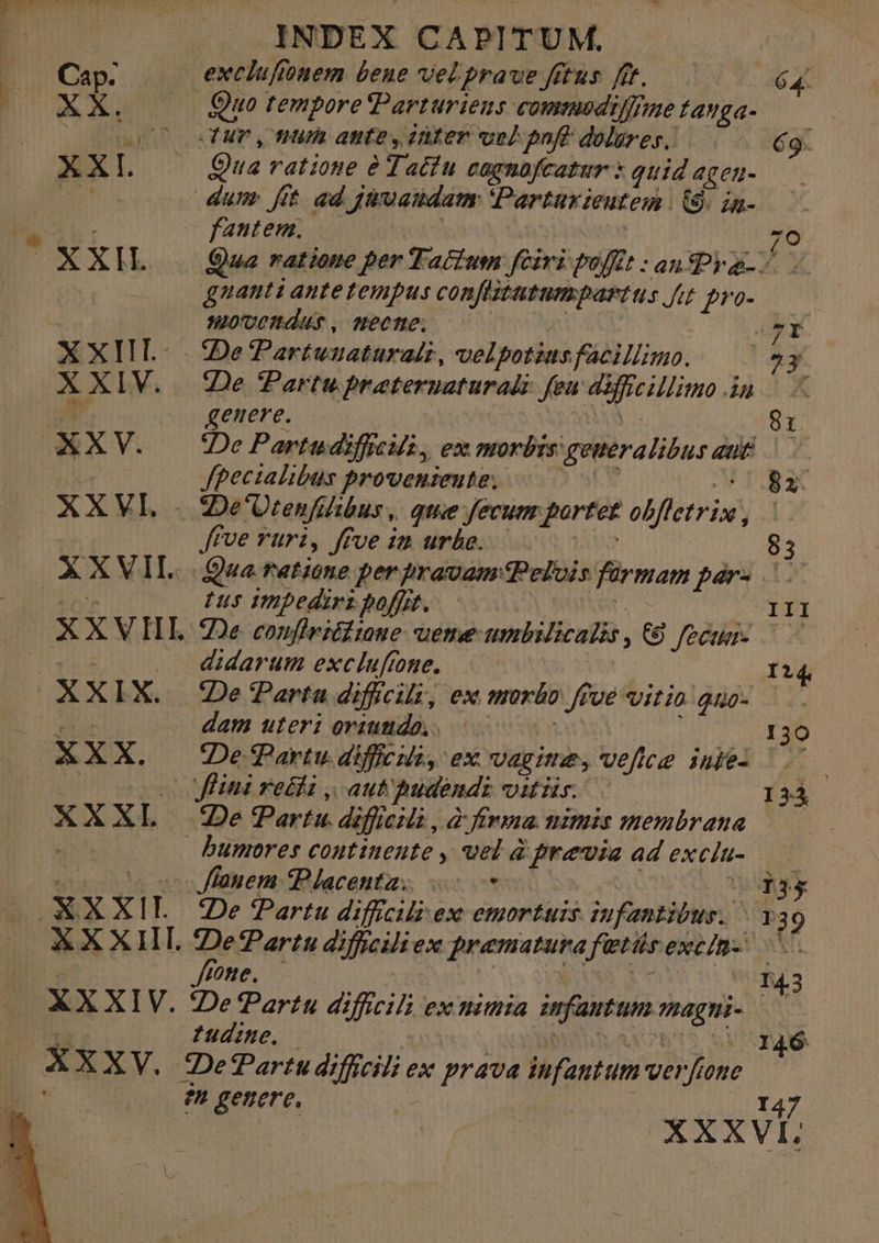 D Cap. exciuftonem bene velprave fitus fff. 6a. E XX Quo tempore PParturiens commodtfffze tanga- ar oar dur, tum aute, inter vel pofé dolares. 6g XXI. Qua ratione e Tacit cagnofcatur * quidageu- — M. dun fit ad jüvatdam 'Partarieutem (. in- ——— a . fantem. 4l dos e on | UM 70 OXXH. — Qua ratione per Tattum feiri poft : auPra-. | guanti antetempus conflitatumpartus fit byo- wOUCHdure, wecnes 000000 i XXIIL. | 2DePPartunaturali, velpotiusfacillimo..— ^ $33 XXIV. | 22e Partu proternaturali feu diffcillimo in. T genere. | bi 9r XXV. De Partidiffic, ex morbis generalibus aut! — ! Jpectalibus provenzeute. A 8EY Ig XXVI . 2De'Otenfilibus, que:fevum portet obfletrix, frve ruri, ffve in urhe. — Vo 83 XXVIL.| Qua ratione per pravam tPelois farmam pár» we us Ibedirsbofft. 0 WS JdlII XXVIIL 22e confiriimue ueneumbilicalis, € fecun- eT .. darum excluftone. mM S Ii, XXIX. De'Parta diffcili, ex morbo ffve vitio quo- — ide dam uteri oriundo... | 130 XXX. Deartu difci, ex vagime, vefte inie2 (i o lini retli , aut budendi vitiis. 134 XXXL Z2DeUPartu difficili , à ffrma nimis membrana —.— bumores continente , vel à previa ad exclu- ——— o XXXIL. 2e Partu diffcili ex emortuis infantibus. 139 (OXXXIIL DePPartu difWciliex prematurafetüsexcin- I. Jfone. — Uis tius SR UA IPS I4.3 XXXIV. :De Partu difficili ex nimia infautum magni- — V tudine. IE TEC RECTUS ^ XXXV. De'Partu difficili ex prava infantum verfone , e genere, | GHI I47 XXXVI,