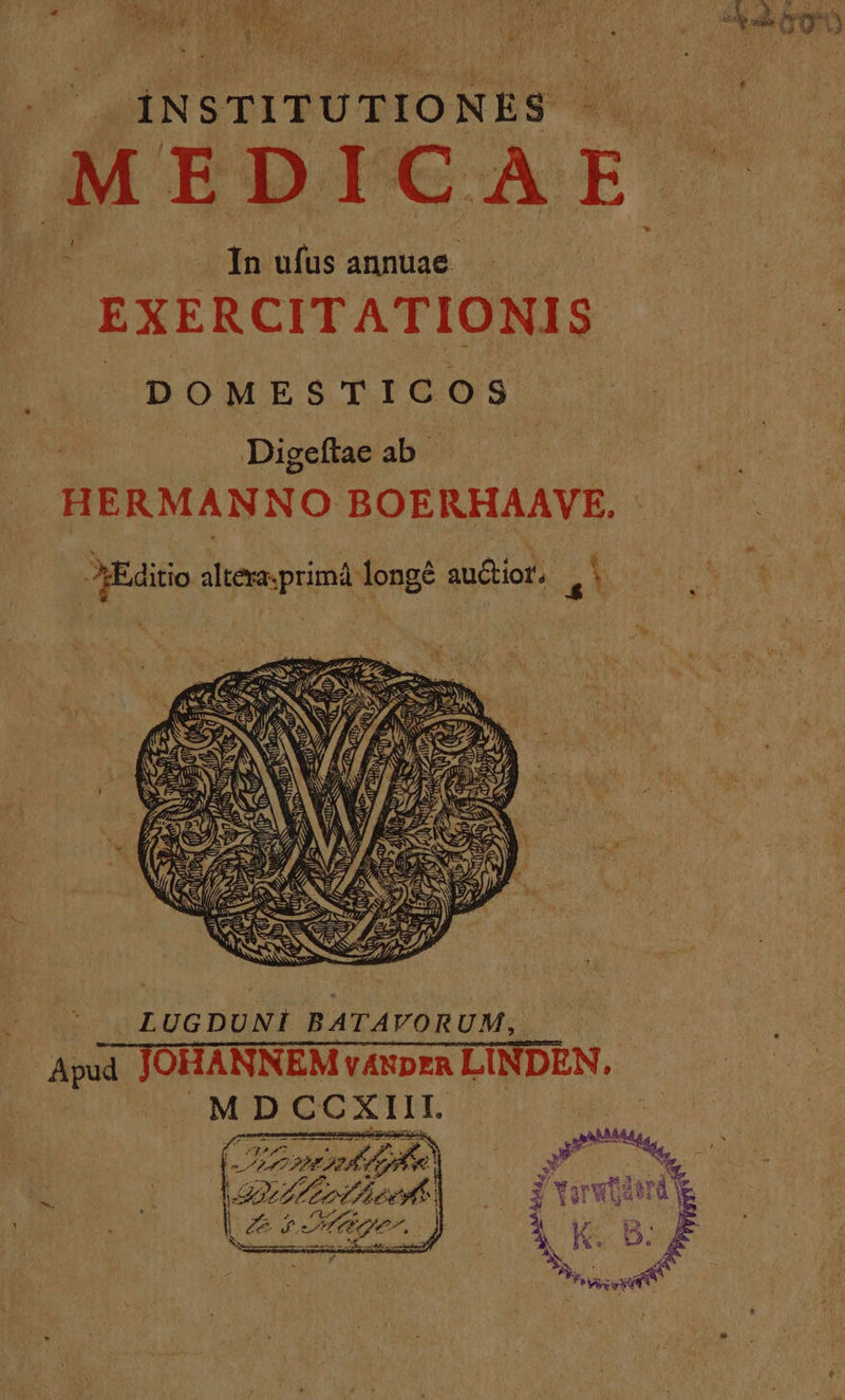 | INSTITUTIO NES «' MEDICAE. - In ufus annuae. EXERCITATIONIS | DOMESTICOS Digeftae ab - HERMANNO BOERHAAVE. Editio altera:prim longé auctior. 2 H l Ze s. DIET, 1