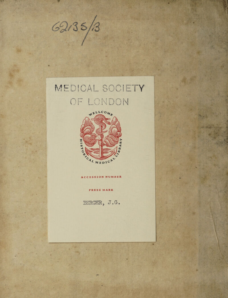 ACCESSION NUMBER PRESS MARK BERGER, J.G.